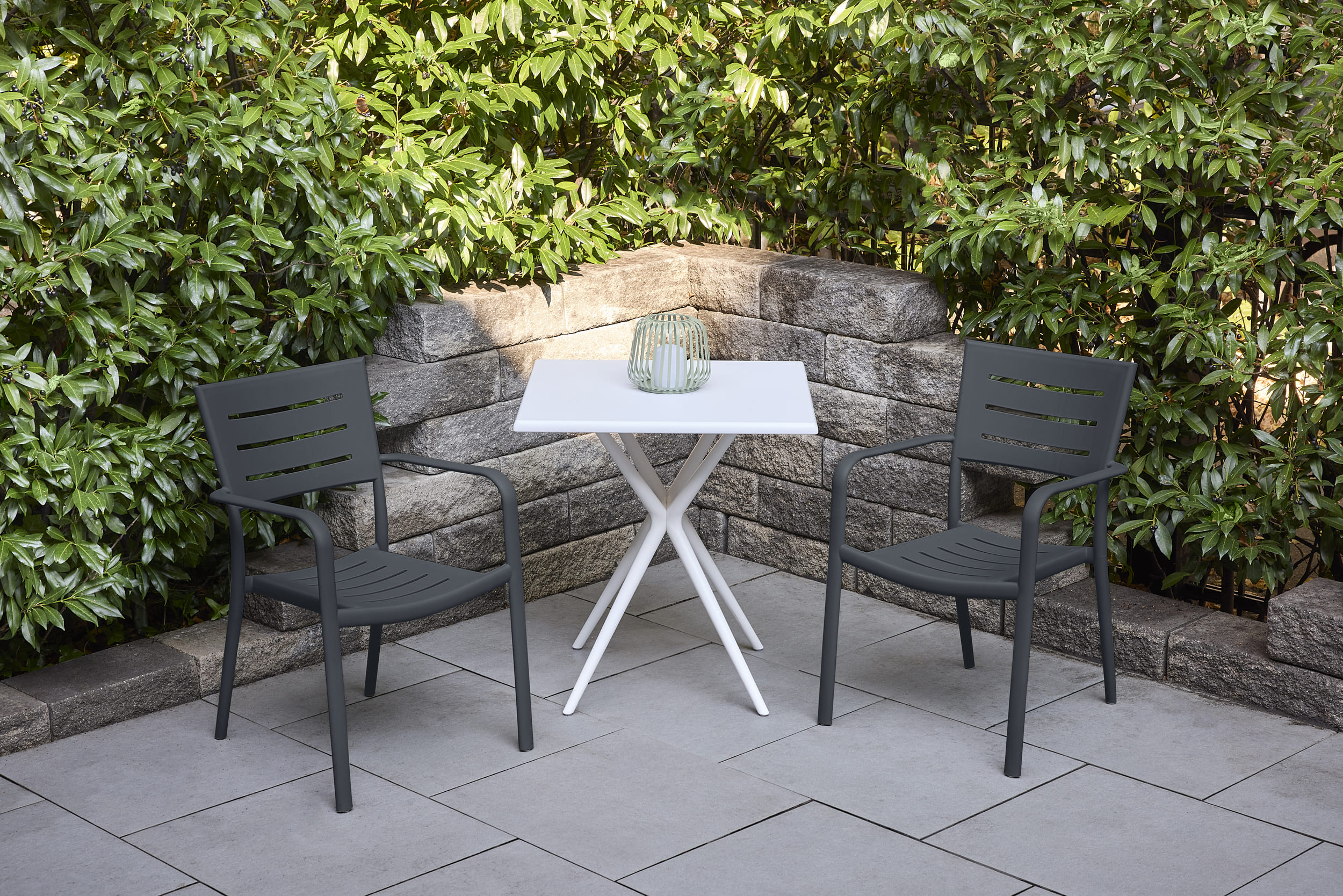 Stapelstuhl Moroni Gartenstuhl Bistrostuhl Kunststoffstuhl Anthrazit