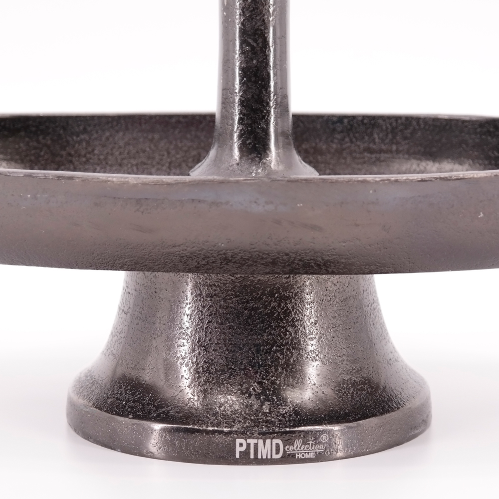 Schale auf Fuß von PTMD Etagere mit Tragegriff Aluminiumguss Antik