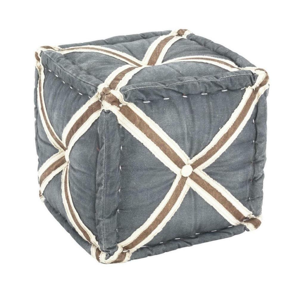 Hocker mit Kreuzmotiv grau 46 cm