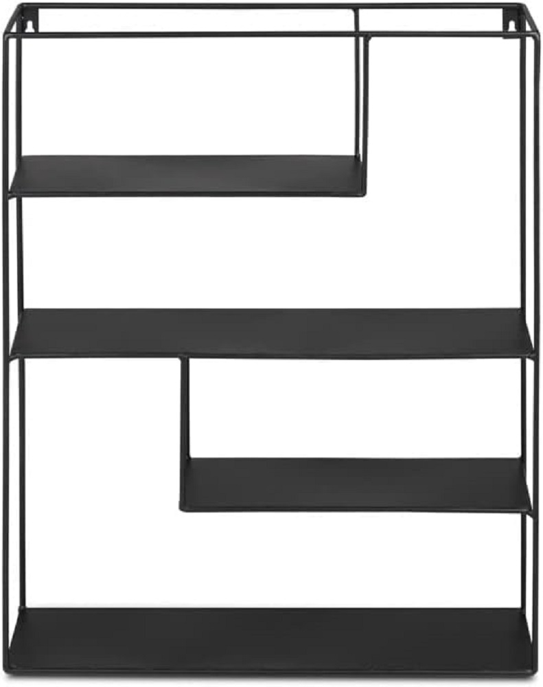 LIFA LIVING Wandregal Bilbao schwarzem Metall Hängeregal Industrie Design 4 Etagen 55 x 45 x 11 cm