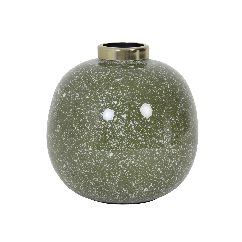 Dekovase Vase CHOW von Light & Living Blumenvase Tischvase Grün-Weiß-Gold Ø22x22 cm Dekovase Vase CHOW von Light & Living Blumenvase Tischvase Grün-Weiß-Gold Ø22x22 cm