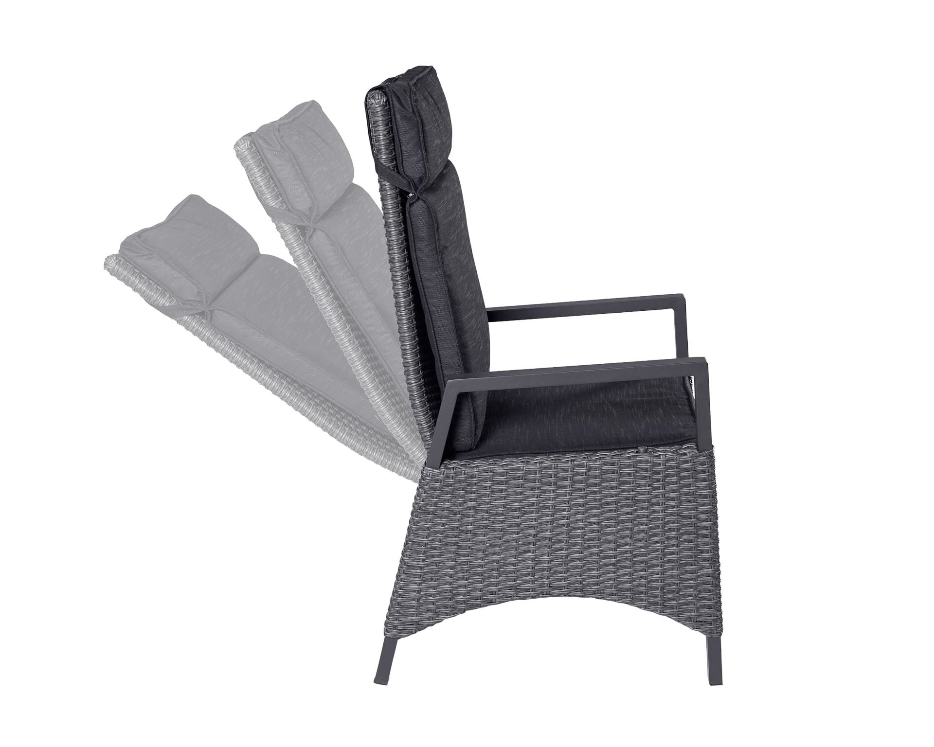 Dining Set I Sitzgruppe Gartenset Nizza Ausziehtisch + 8 Positionsstühle grau