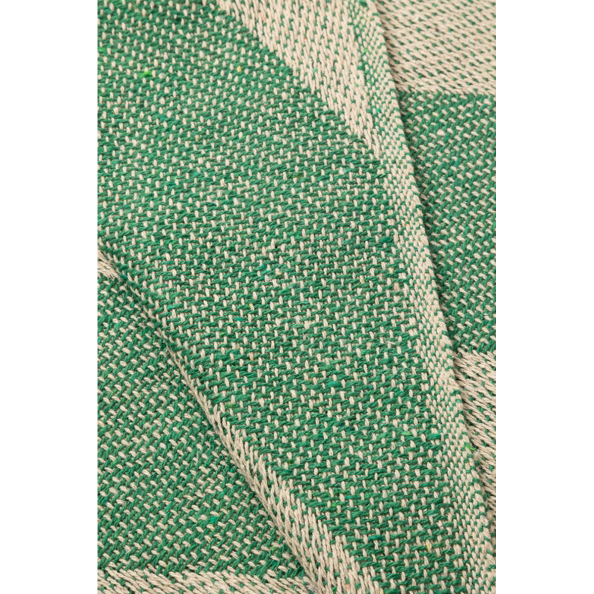 Decke Überwurf Diagonal 100% Baumwolle 130x180 cm Skandinavisch Smaragd-Natur