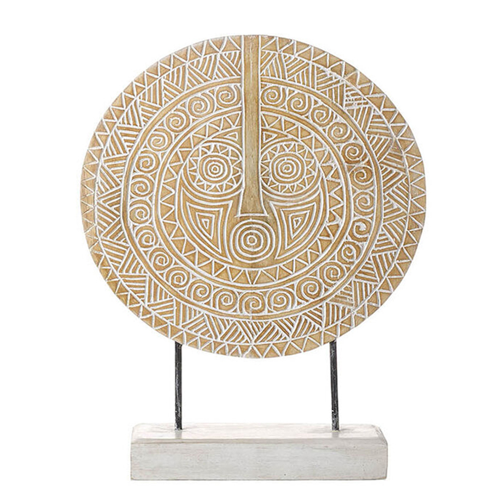 Kopie von Ornament auf Fuß CARVED von Light & Living Disc 40x11x55 cm weiß/beige #1