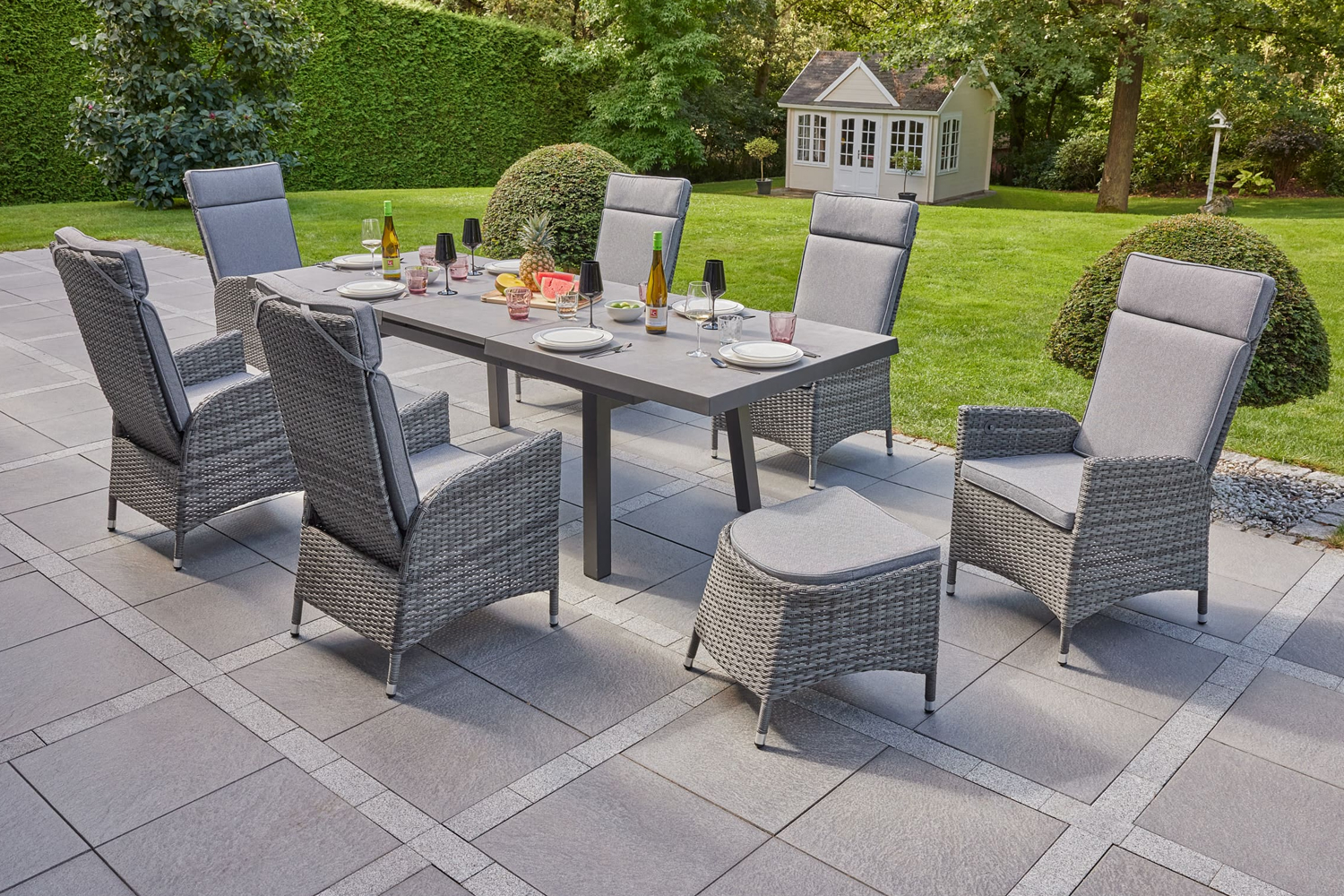 Positionsstuhl Trenton Verstellsessel Gartenstuhl Esstischstuhl Omega Anthrazit