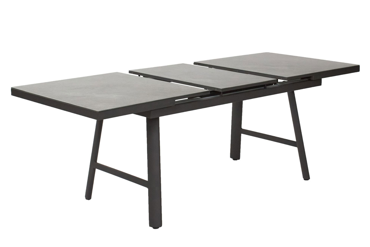 Gartentisch Burundi Ausziehtisch mit Synchronauszug 160/210x90x77,5 cm Keramik Anthrazit