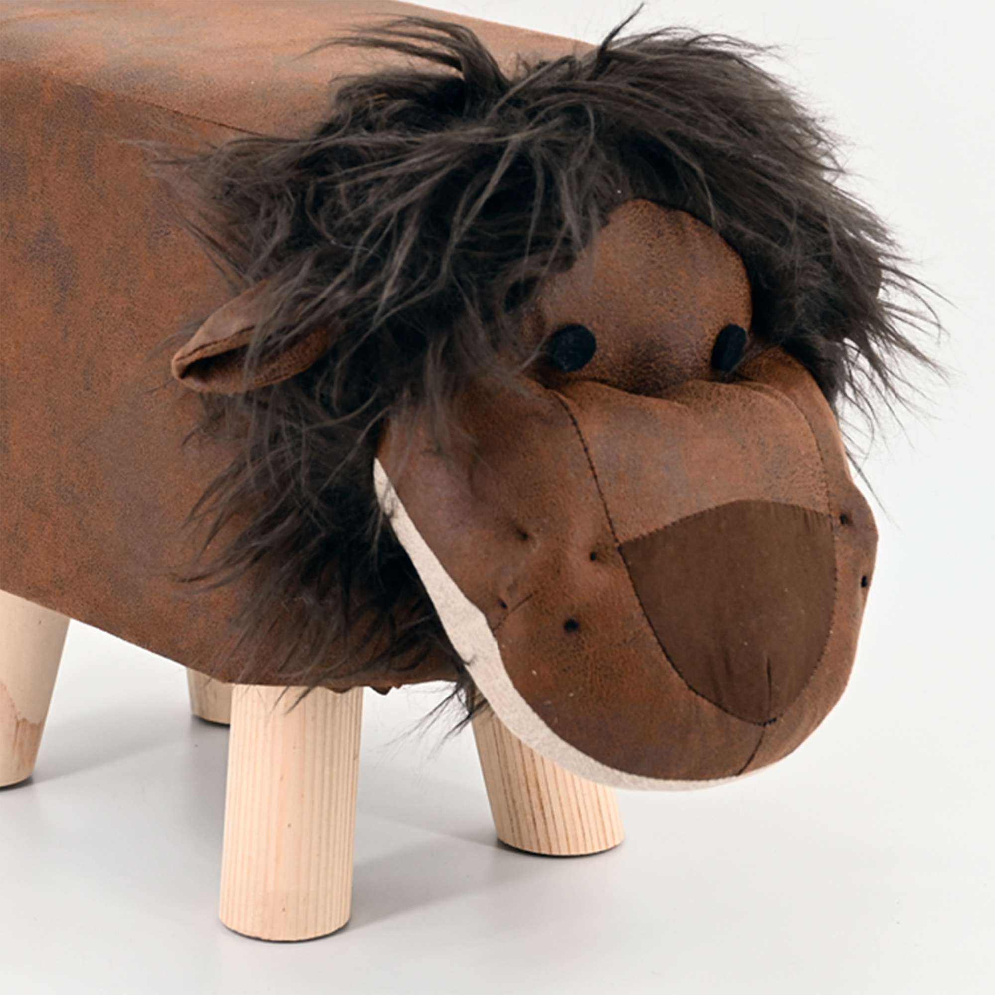 Tierhocker Stoff Holzbeine Deko Hocker Kinderhocker Kinder Löwe