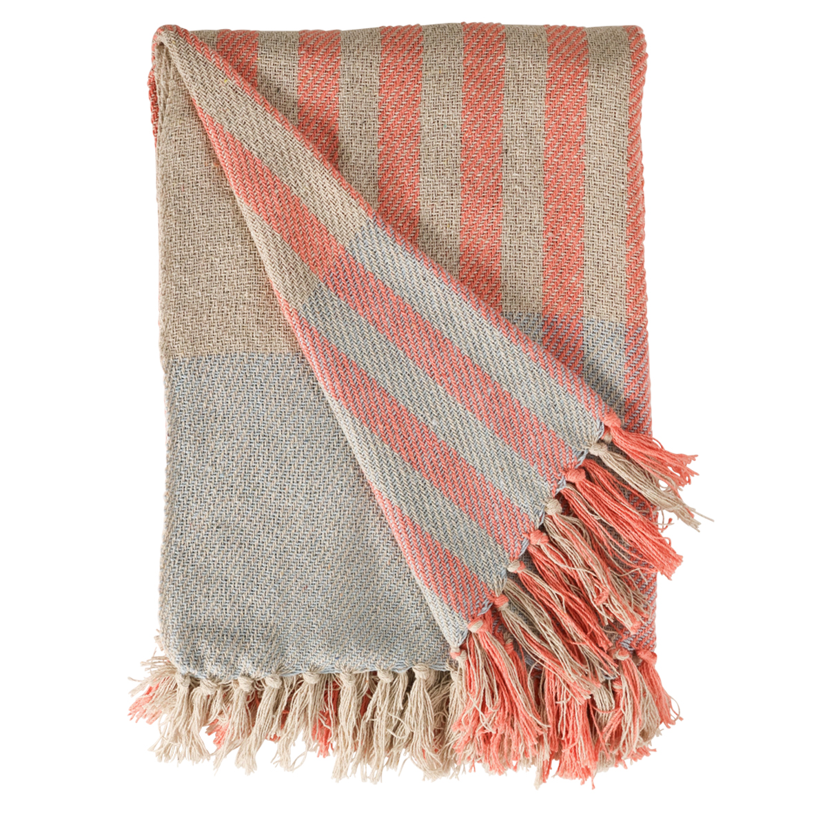 Decke Überwurf Band 100% Baumwolle 130x180 cm Skandinavisch