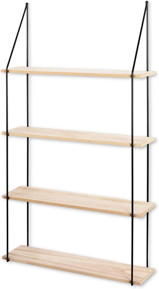 LIFA LIVING Schweberegal Alicante Holz Metall Wandregal mit 4 Etagen Hängeregal 60 x 17 x 114,5 cm