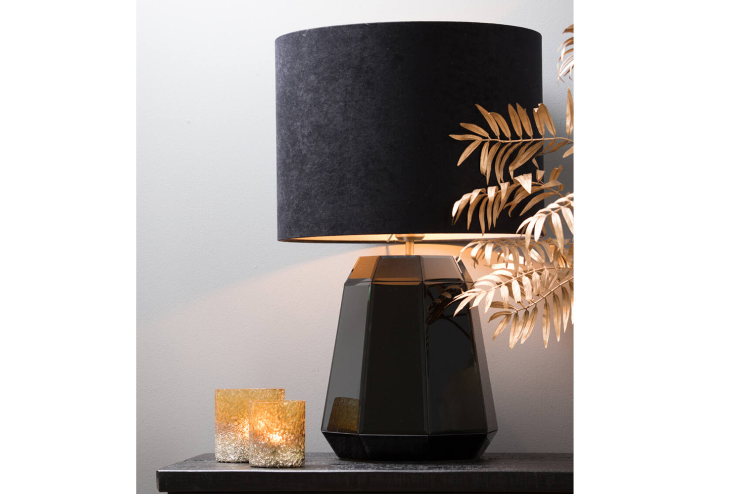 Lampenschirm Zylinder VELOURS von Light & Living Schwarz Ø35x23 cm Lampenschirm Zylinder VELOURS von Light & Living Schwarz Ø35x23 cm