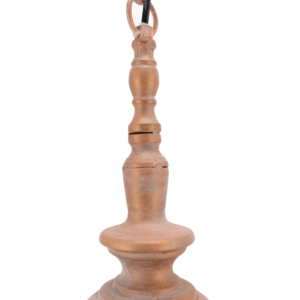 Deckenleuchte Hängeleuchte von PTMD Lampe Ø18x73 cm mit Kettenaufhängung Kupferoptik