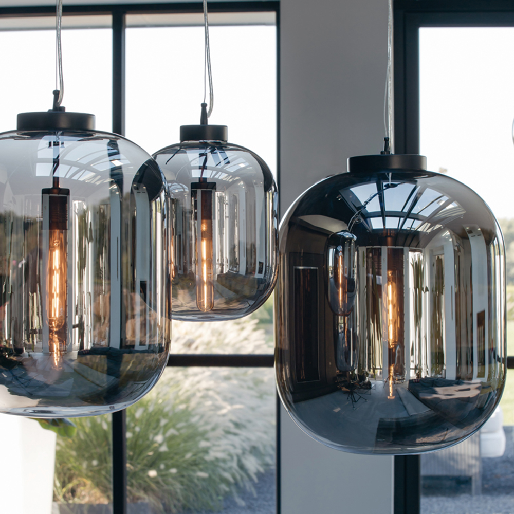 Deckenleuchte Hängeleuchte JULIA von Light & Living Lampe Ø35x42,5 cm Rauchglas