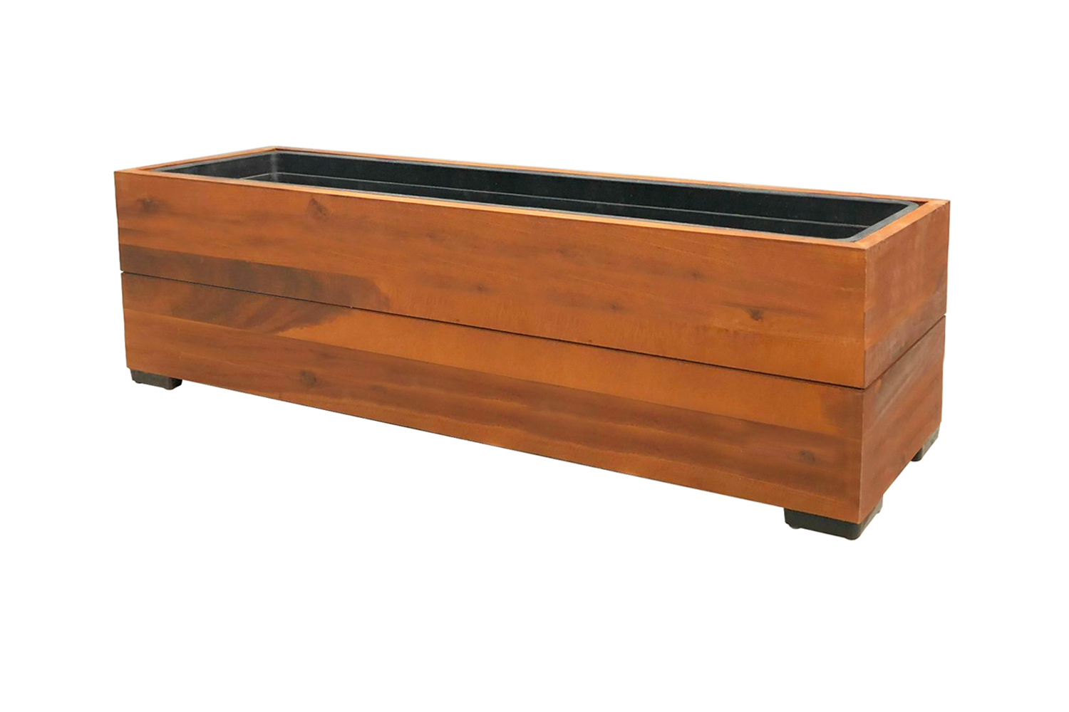 Pflanzgefäß Colorado 1 Pflanzkasten Blumenkasten Akazienholz 83x21x25 cm mit Einsatz