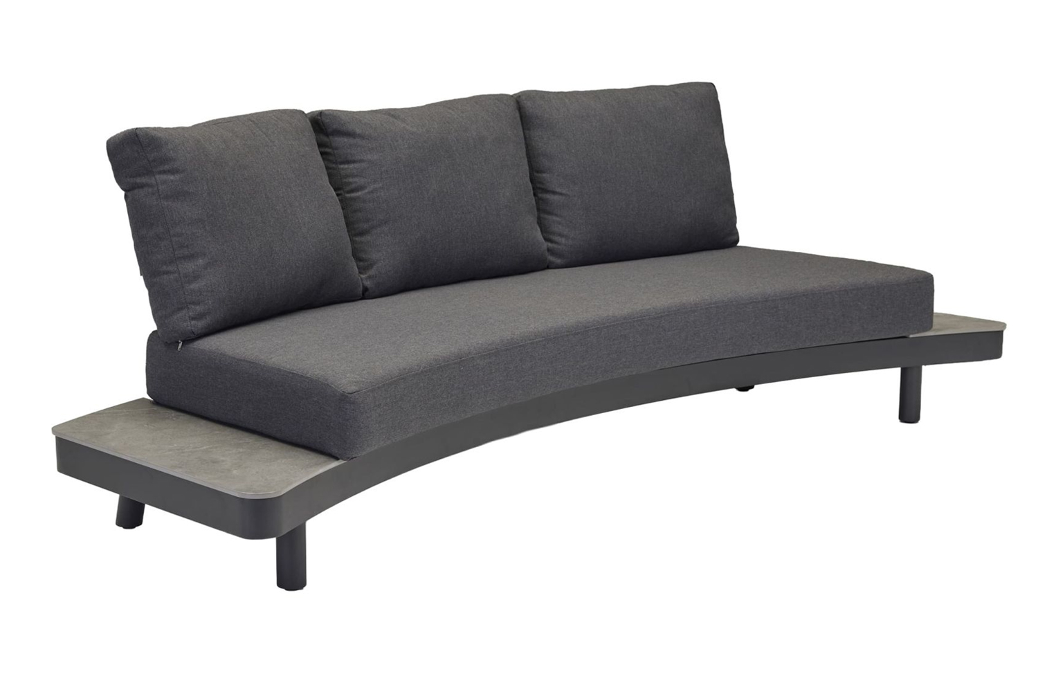 Lounge Sofa Madison 3-Sitzer Gartensofa Relaxsofa mit Ablagen Keramik Betonoptik