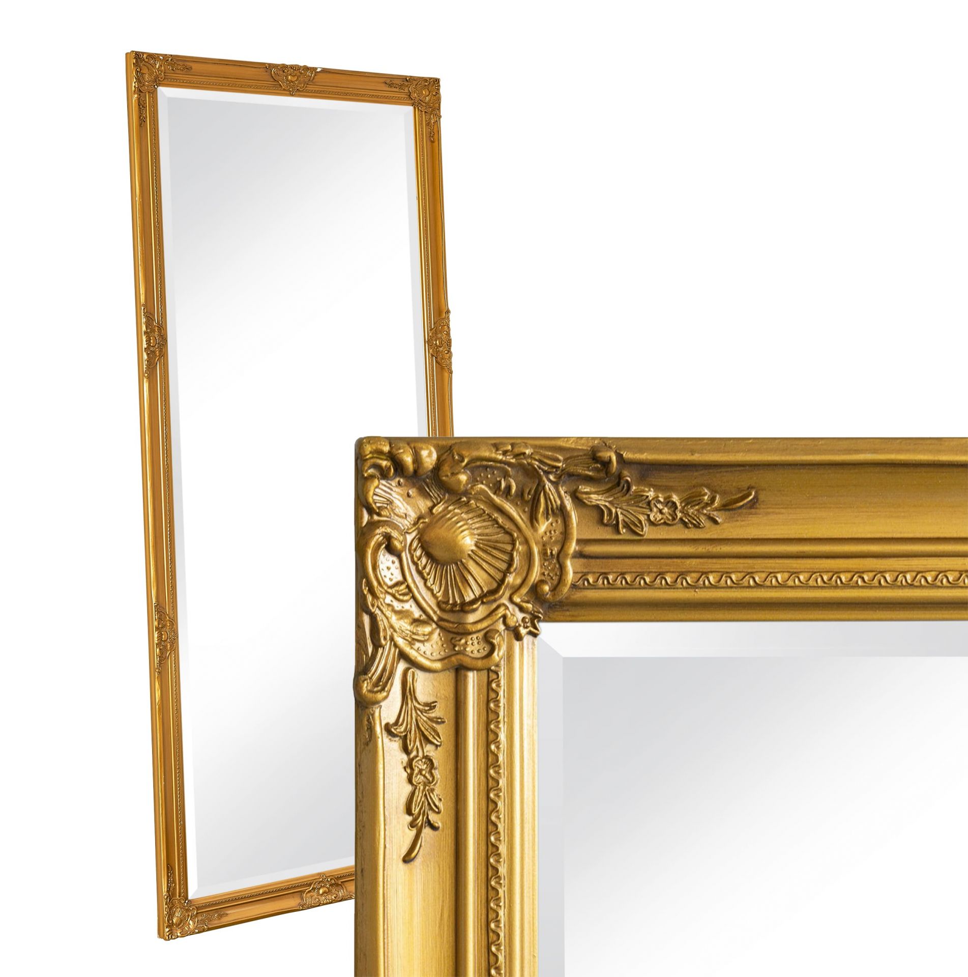 Wandspiegel Barock Gold 180x80 cm XL Spiegel Antik-Stil Ganzkörperspiegel Wandspiegel Barock XXL Spiegel Gold 200 x 100 cm Antik-Stil Ganzkörperspiegel