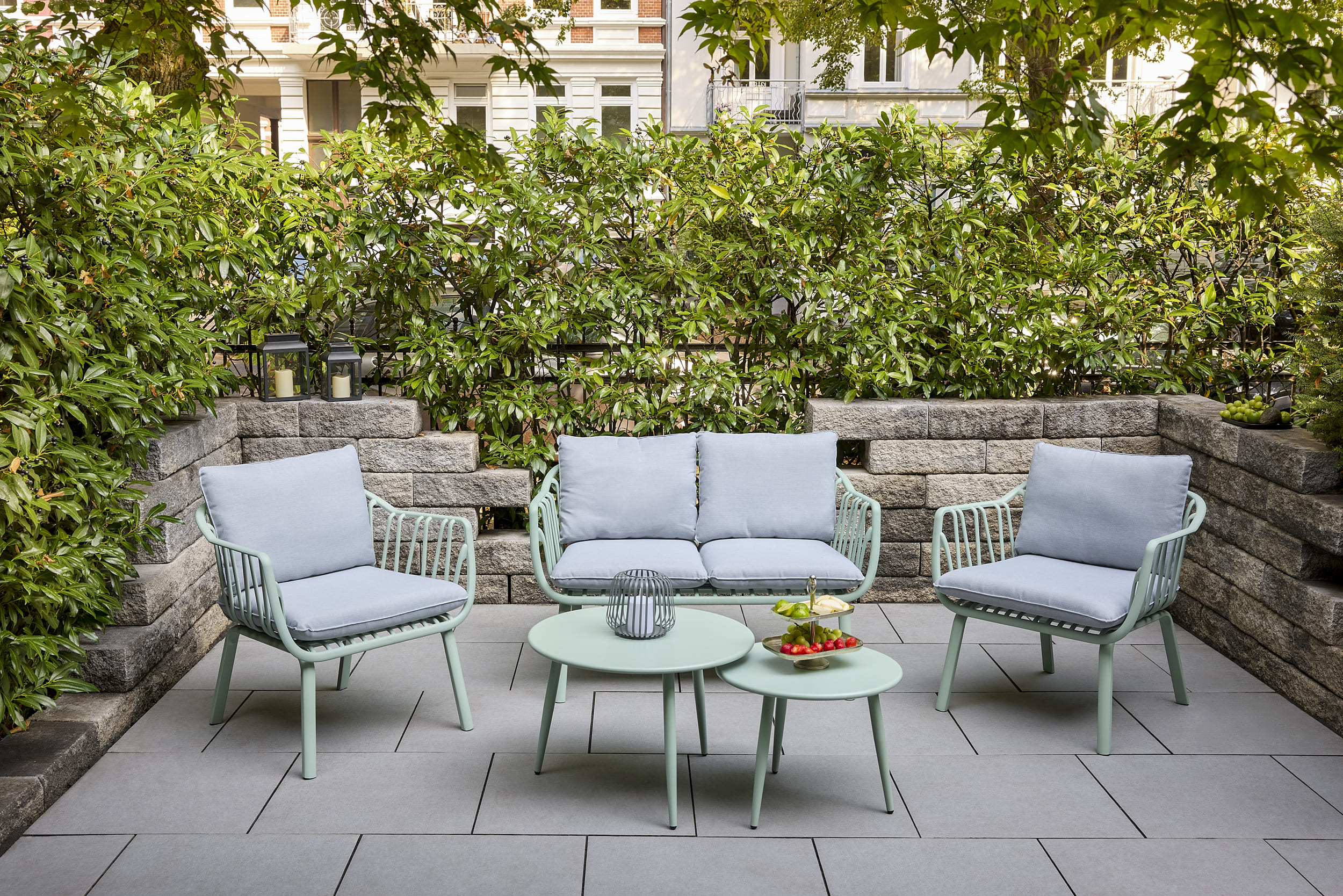 Lounge Set 4tlg. Moroni Loungemöbel Sitzgruppe Gartenlounge Loungeecke Grün Lounge Set 4tlg. Moroni Loungemöbel Sitzgruppe Gartenlounge Loungeecke Grün