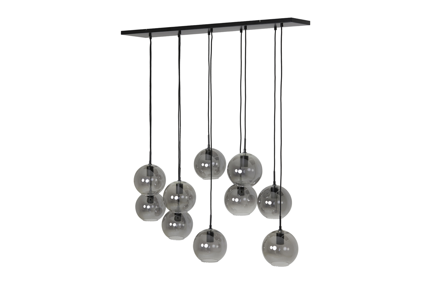 Deckenleuchte Hängeleuchte SUBAR von Light & Living 10 Lichtpunkte 124x35x120 cm Rauchglas
