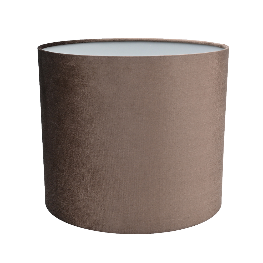 Lampenschirm Zylinder für Steh-und Hängeleuchten Samt Braun Lampenschirm Zylinder von PTMD Samt Braun
