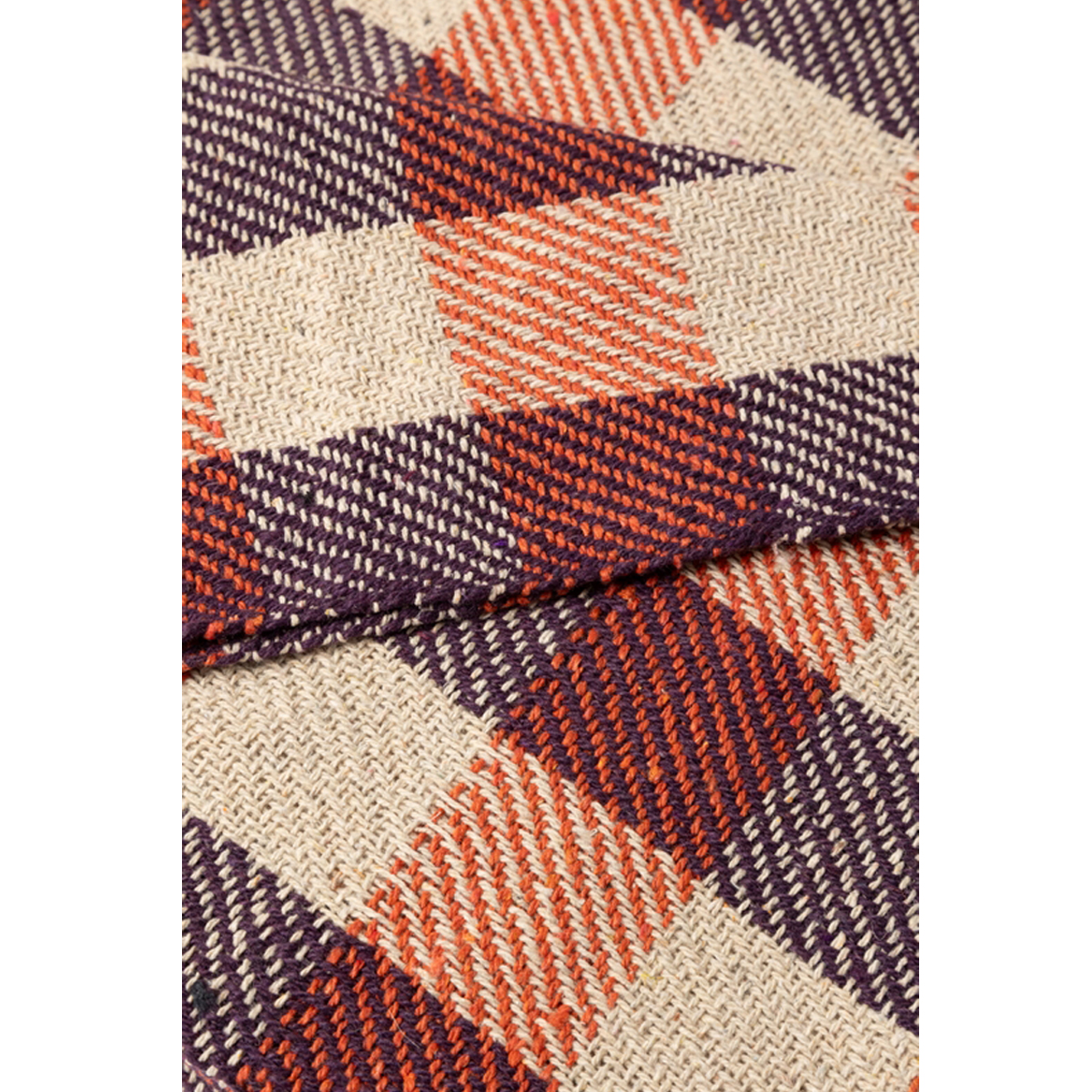 Decke Überwurf Würfel 100% Baumwolle 130x180 cm Skandinavisch Violett-Orange