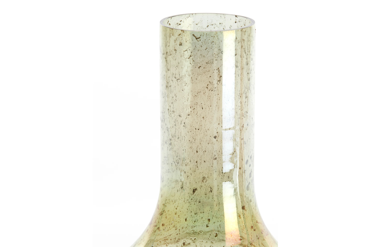 Dekovase Vase LEANNA von Light & Living Blumenvase Ø25x40 cm Glas Grün Steinschlag