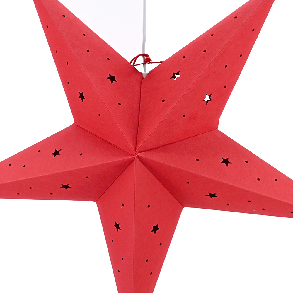 Weihnachtsstern Dekostern Ø 60cm Stern rot Papierstern hängend E14