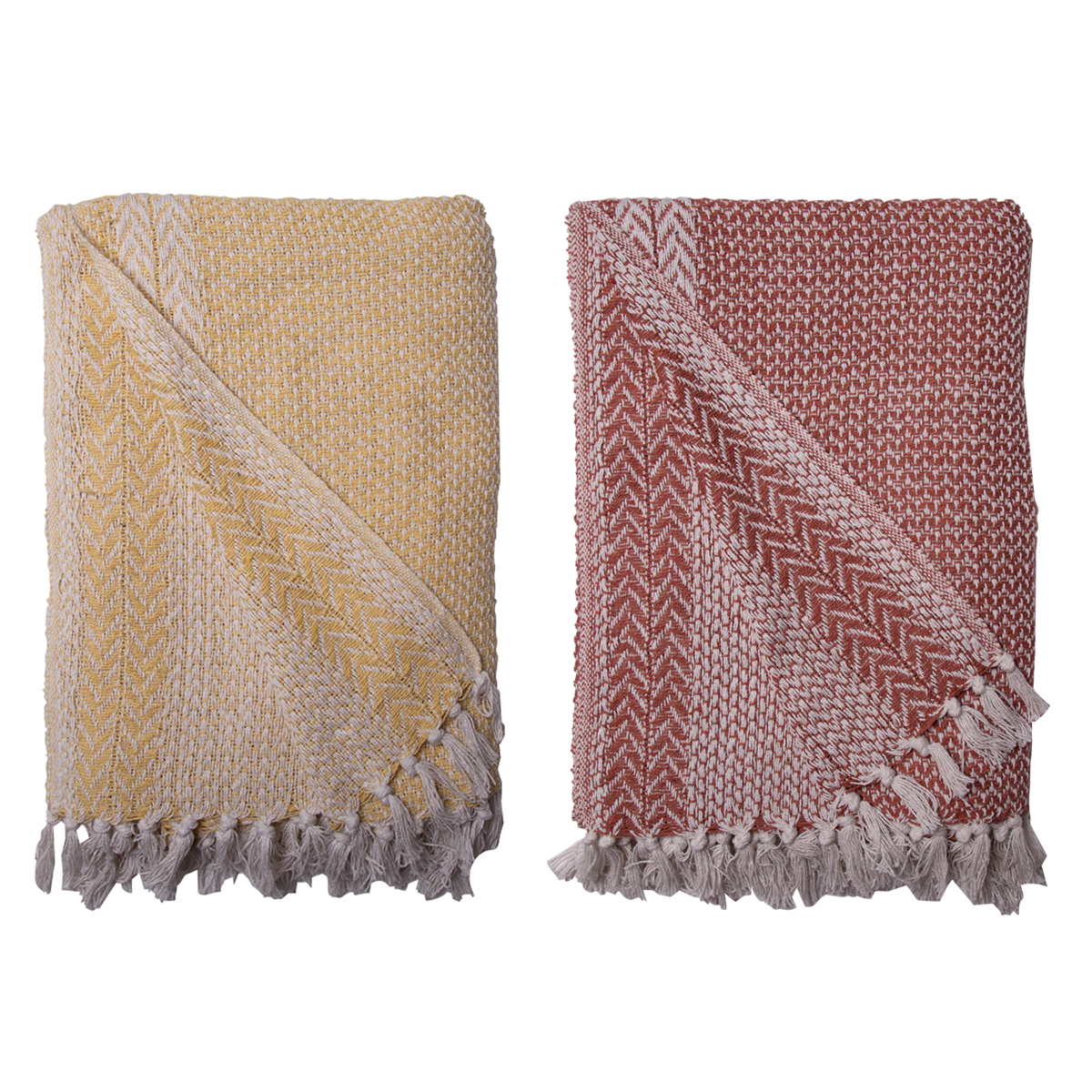 Decke Überwurf Agatha 100% Baumwolle 130x180 cm Skandinavisch Pampas