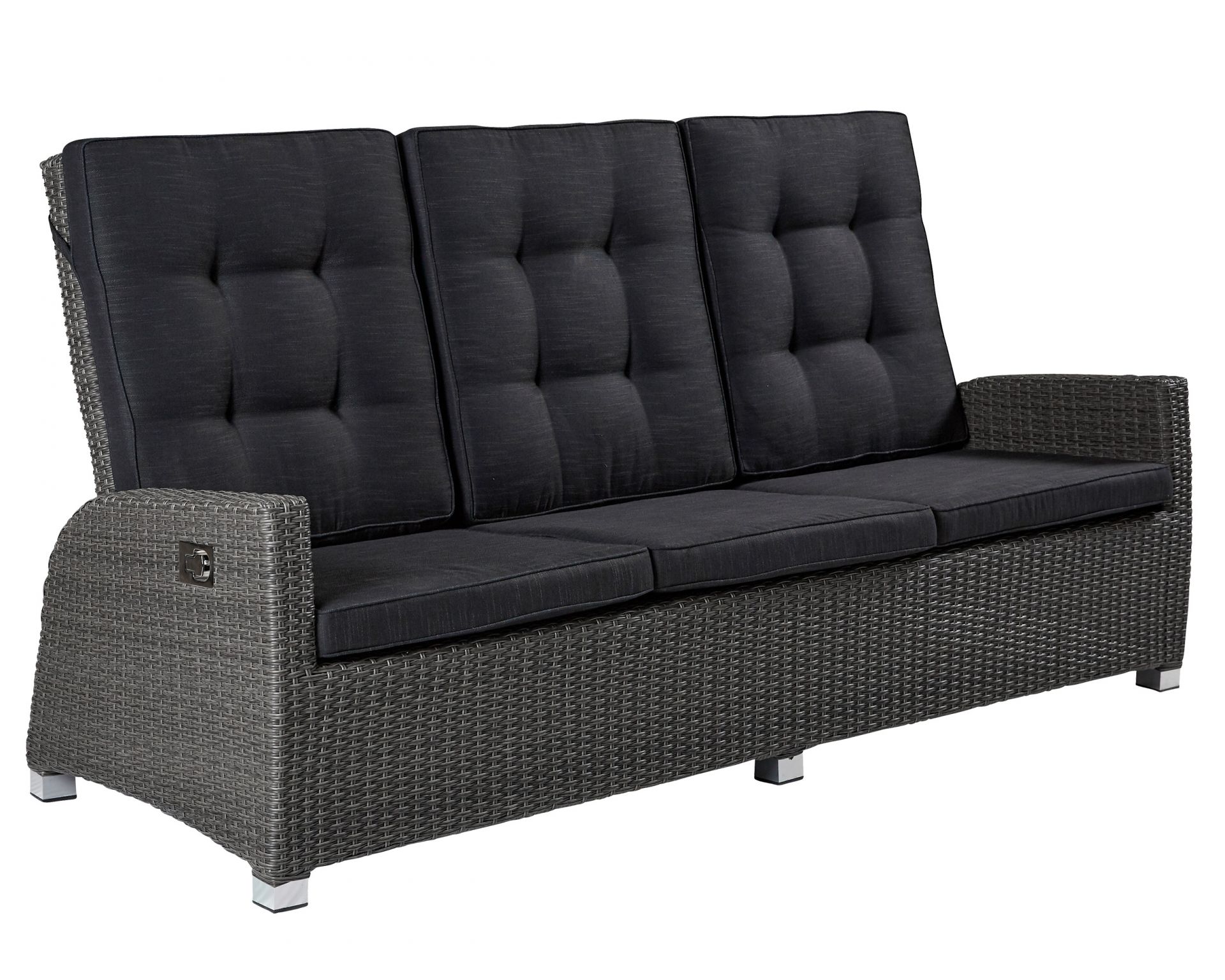 Relaxsofa Kansas 3er Sofa Garten Couch Dreisitzer grau-mix Relaxsofa Kansas 3er Sofa Garten Couch Dreisitzer grau-mix
