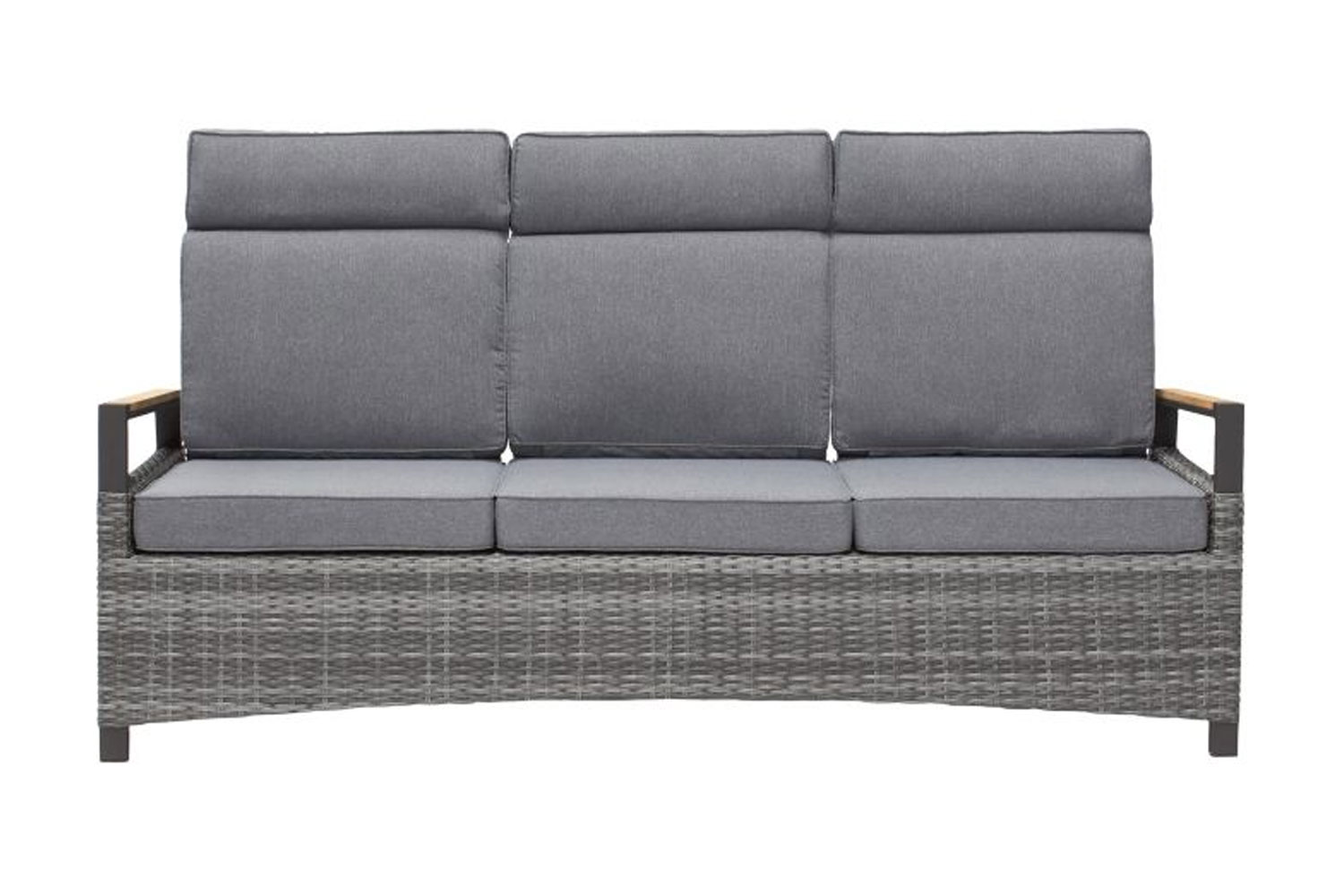 Loungesofa Nizza 3-Sitzer Gartensofa mit Polster Relaxsofa Rope grau