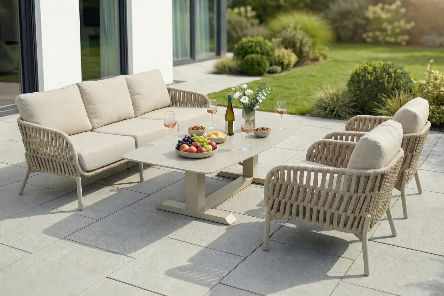 Gartentisch Malte Lifttisch Esstisch 180x90cm Aluminium/sintered stone Taupe Gartentisch Malte Lifttisch Esstisch 180x90cm Aluminium/sintered stone Taupe