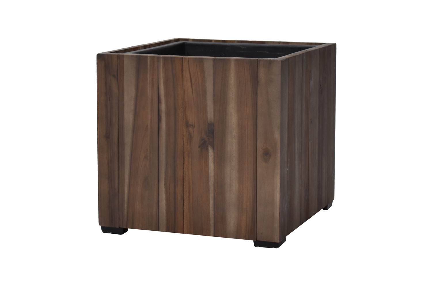 Pflanzgefäß Colorado 4 Pflanzkasten Blumenkasten Akazienholz 33x31 cm mit Einsatz