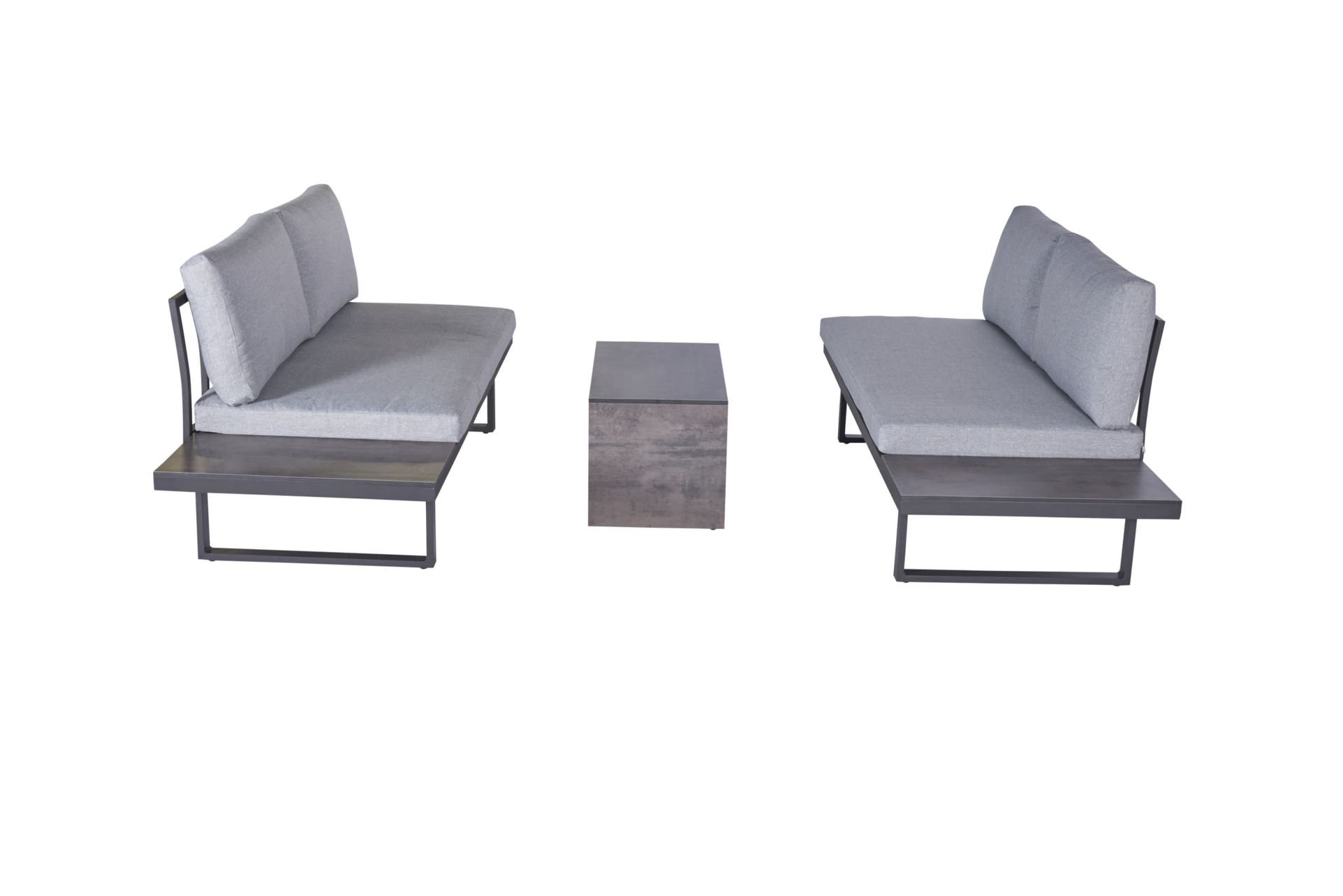 Gartenlounge Loungeset Ecksofa Balkonset Nairobi 3tlg. Aluminium/HPL anthrazit Gartenlounge Loungeset Ecksofa Balkonset Nairobi 3tlg. Aluminium/HPL anthrazit