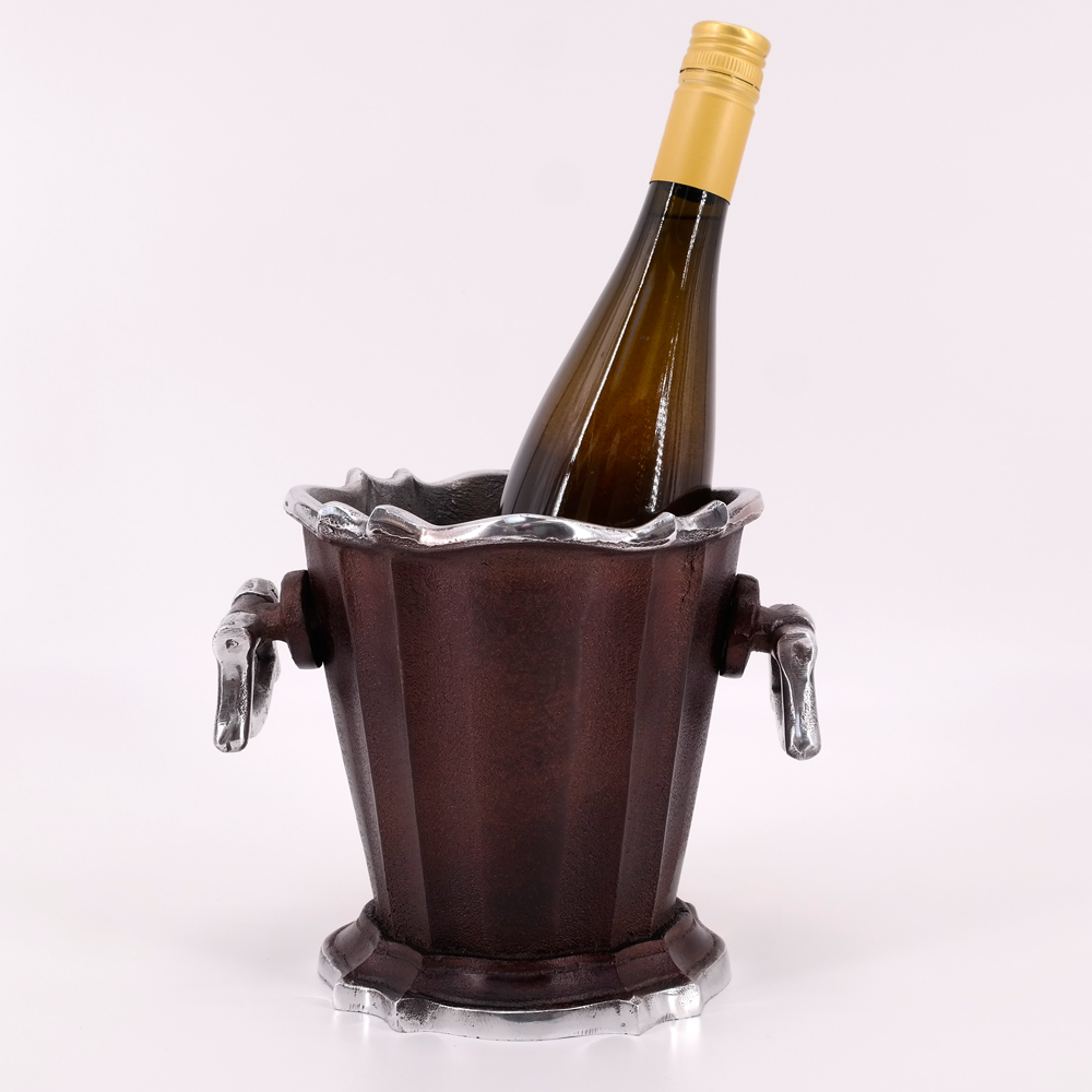 Weinkühler Sektkühler von PTMD Flaschenkühler mit Henkel Aluminiumguss