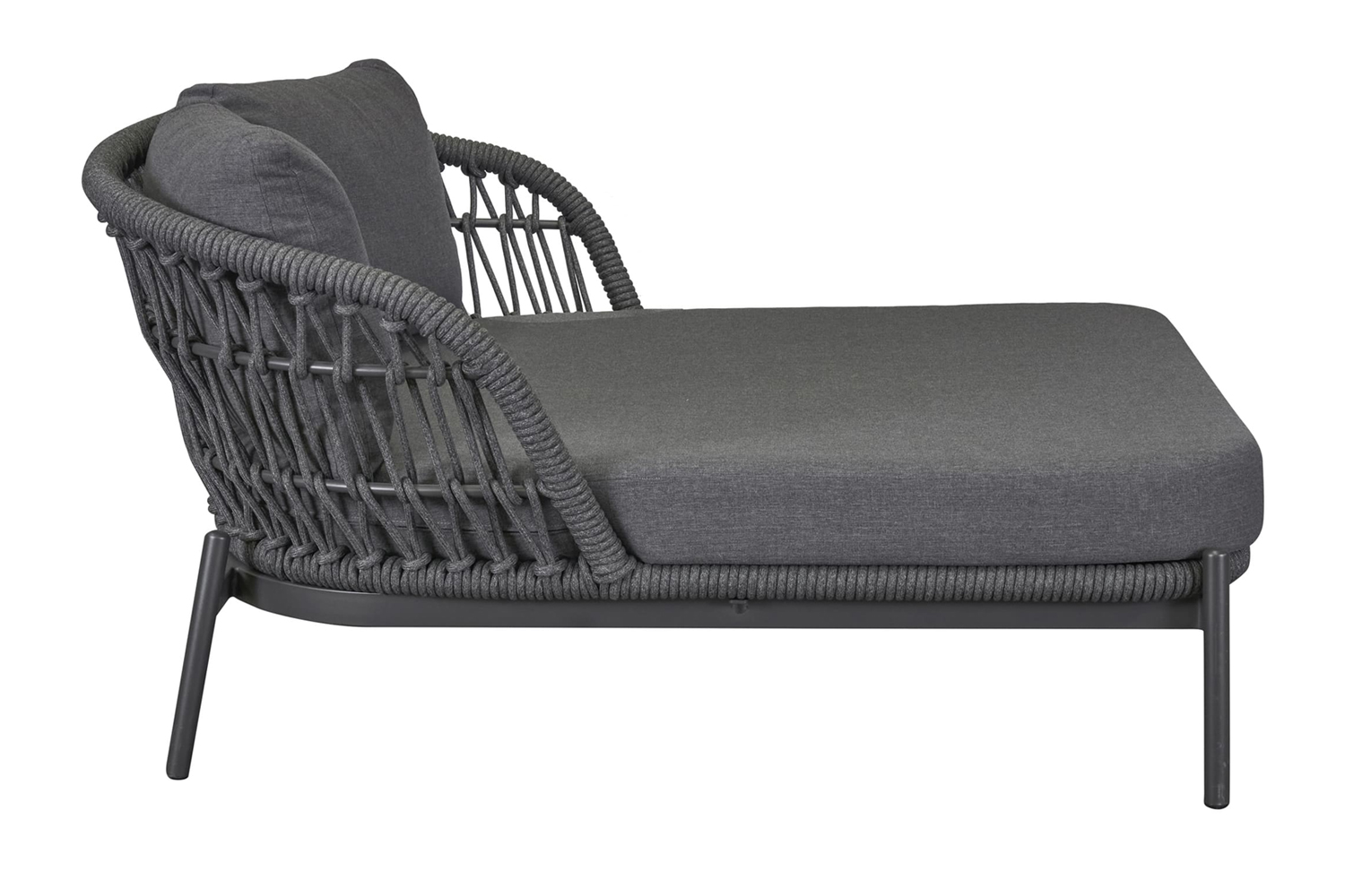 Doppelliege Balu Gartenliege Sonnenliege Daybed Rope Anthrazit