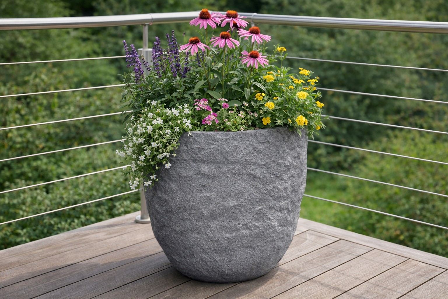 Pflanzgefäß The Rock Pflanzkasten Blumenkasten 53x50 cm Steinoptik Grau Pflanzgefäß The Rock Pflanzkasten Blumenkasten 53x50 cm Steinoptik Grau