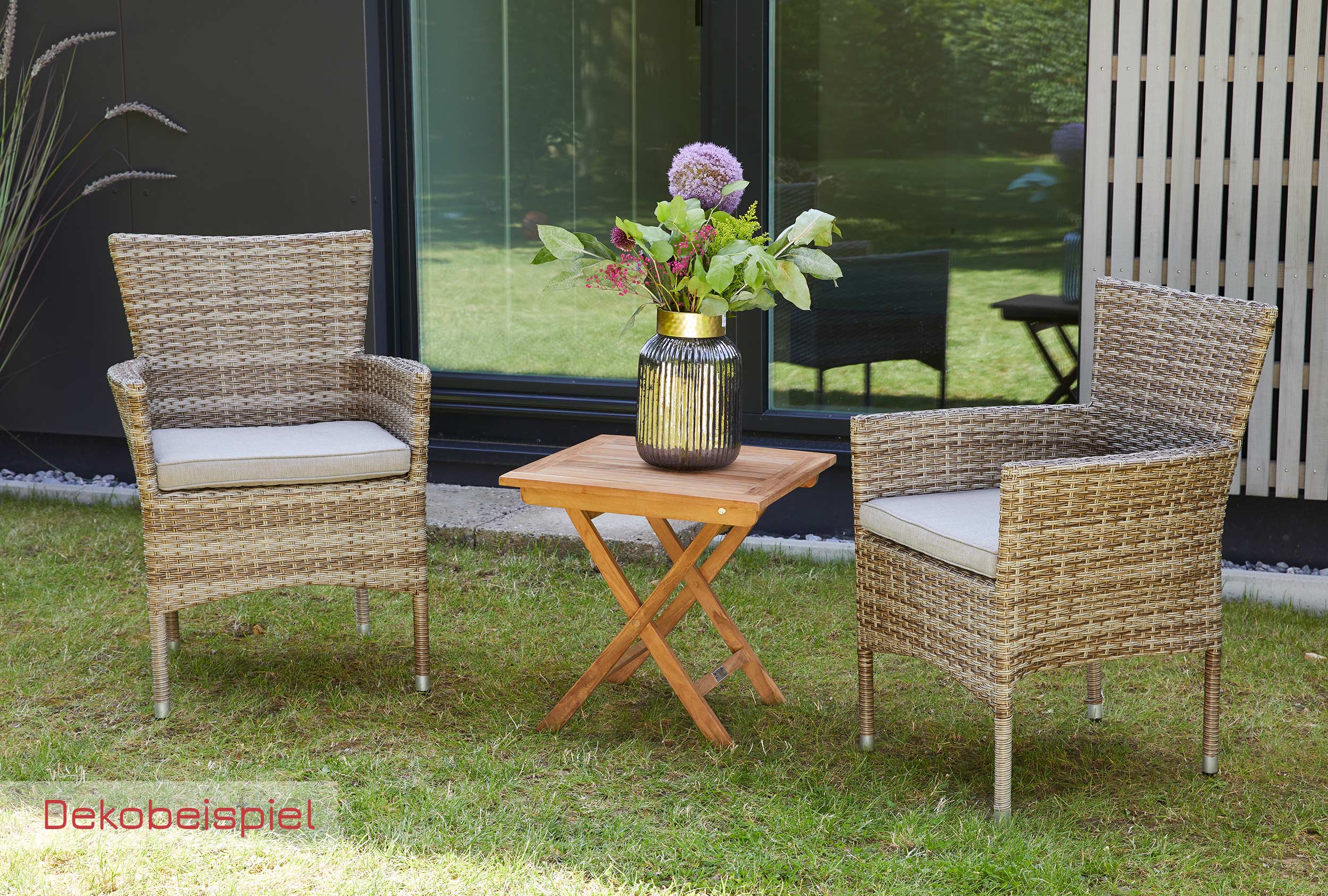 Klapptisch Ela Teak Beistelltisch quadratisch Gartenmöbel 50x50x50cm