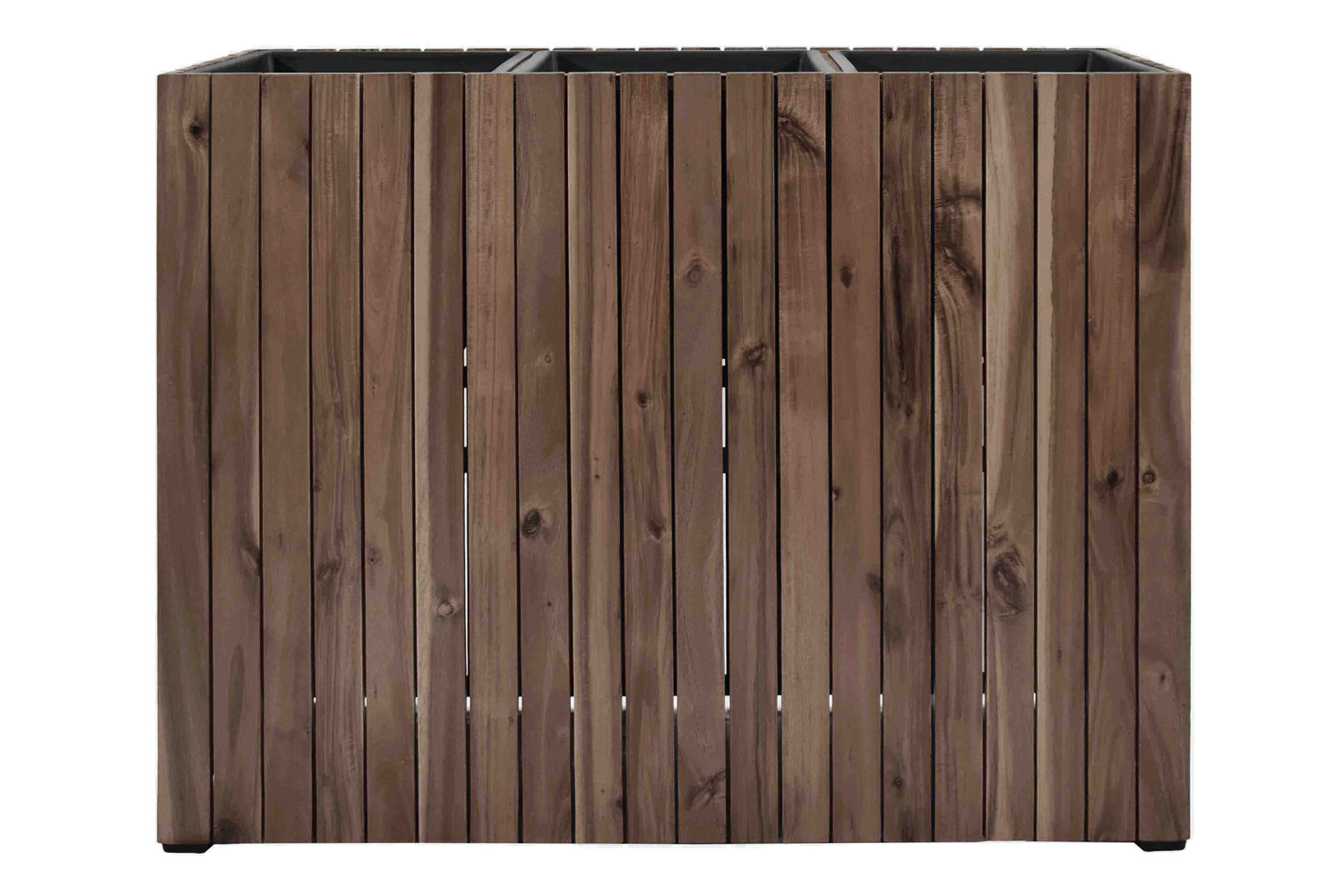 Pflanzgefäß Colorado 2 Pflanzkasten Blumenkasten Akazienholz 93x33x72 cm mit Einsatz