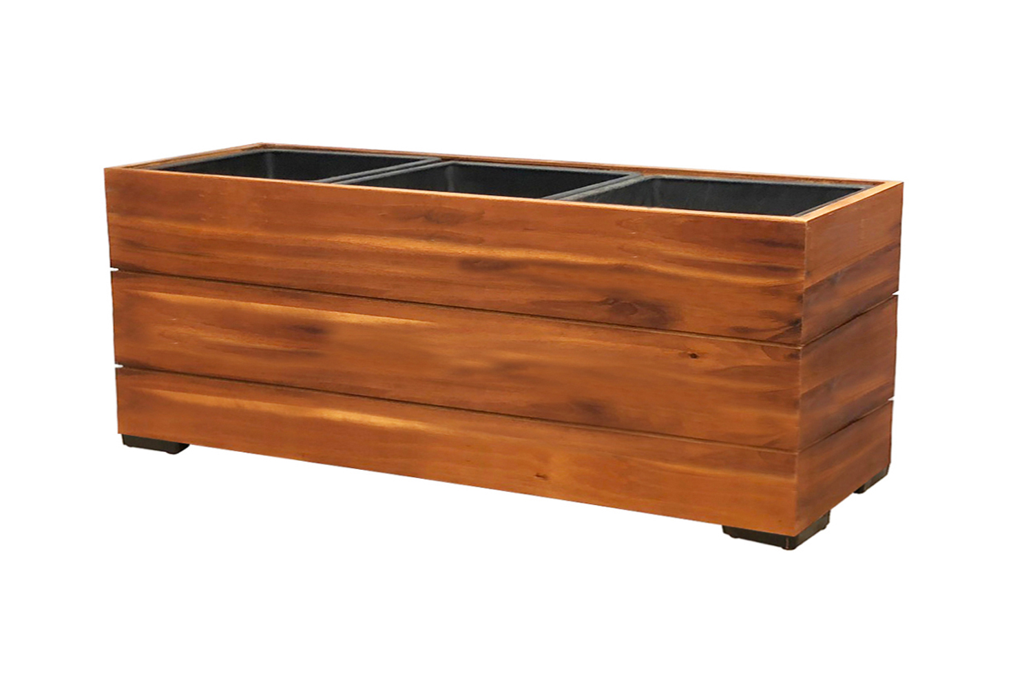 Pflanzgefäß Pflanzkasten Blumenkasten Akazienholz 33x93x31 cm mit Einsatz Pflanzgefäß Pflanzkasten Blumenkasten Akazienholz 33x93x31 cm mit Einsatz