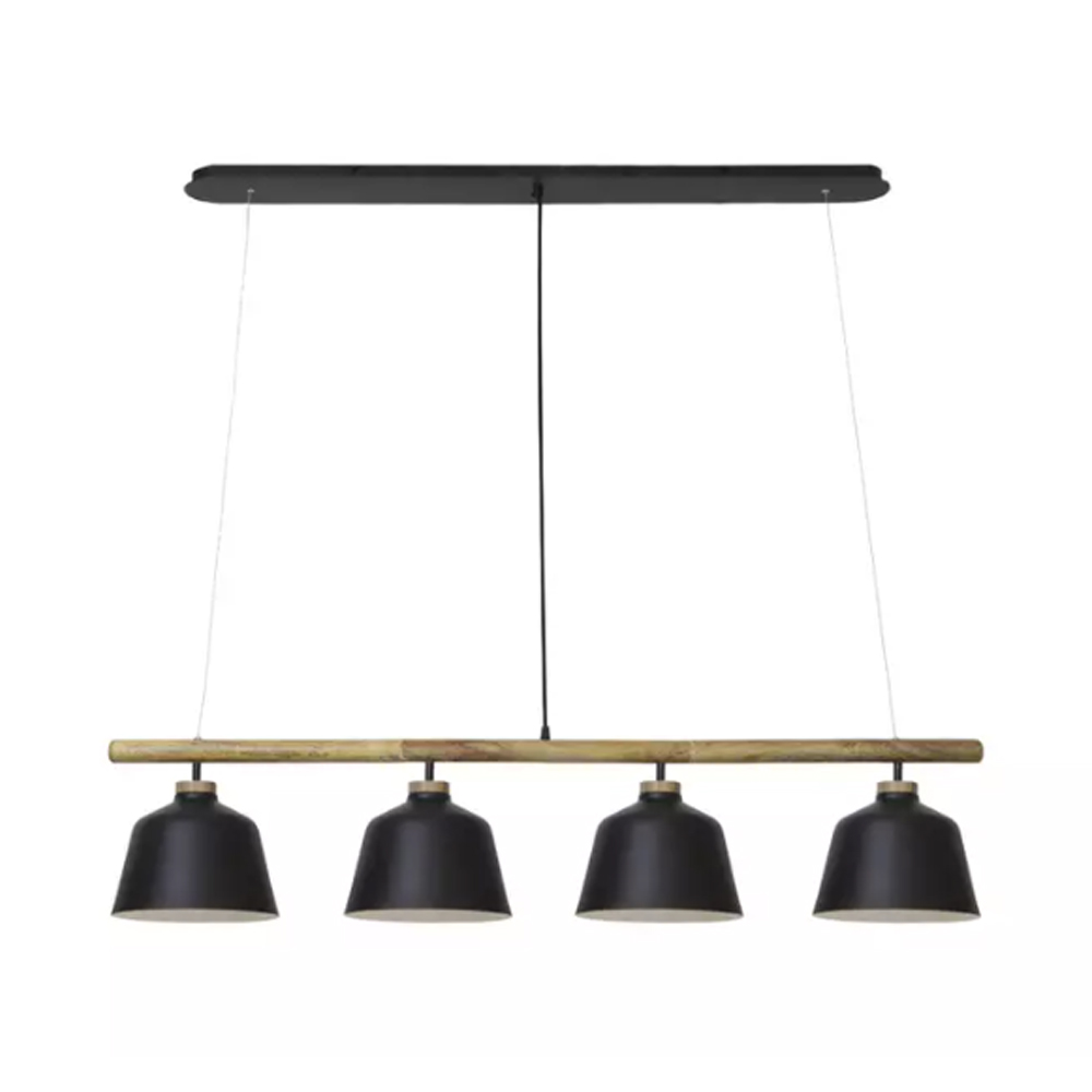 Deckenleuchte Hängeleuchte BANU von Light & Living 132x25x30 cm Holz Schwarz