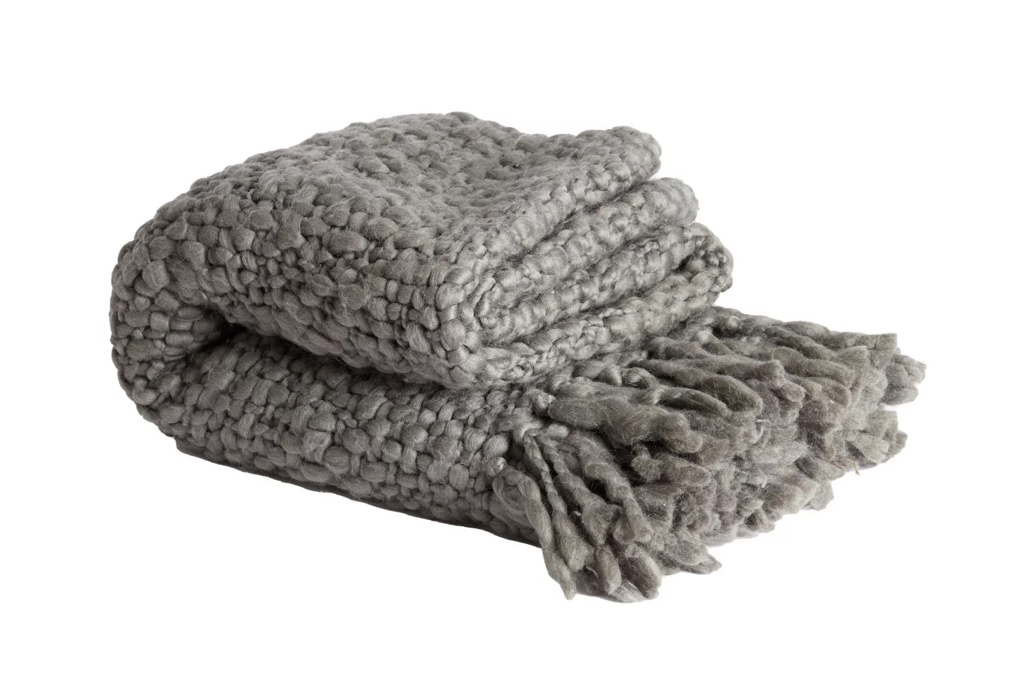 Decke Plaid RISCA von Light & Living 170x130 cm Dunkelgrau Textil