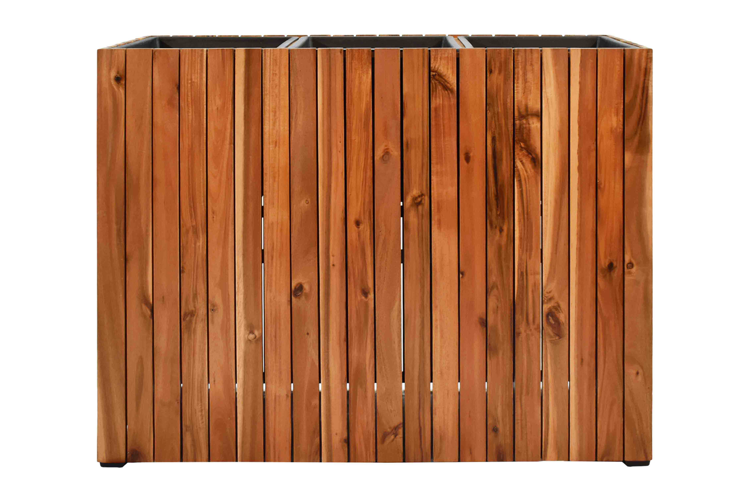 Pflanzgefäß Colorado 2 Pflanzkasten Blumenkasten Akazienholz 93x33x72 cm mit Einsatz