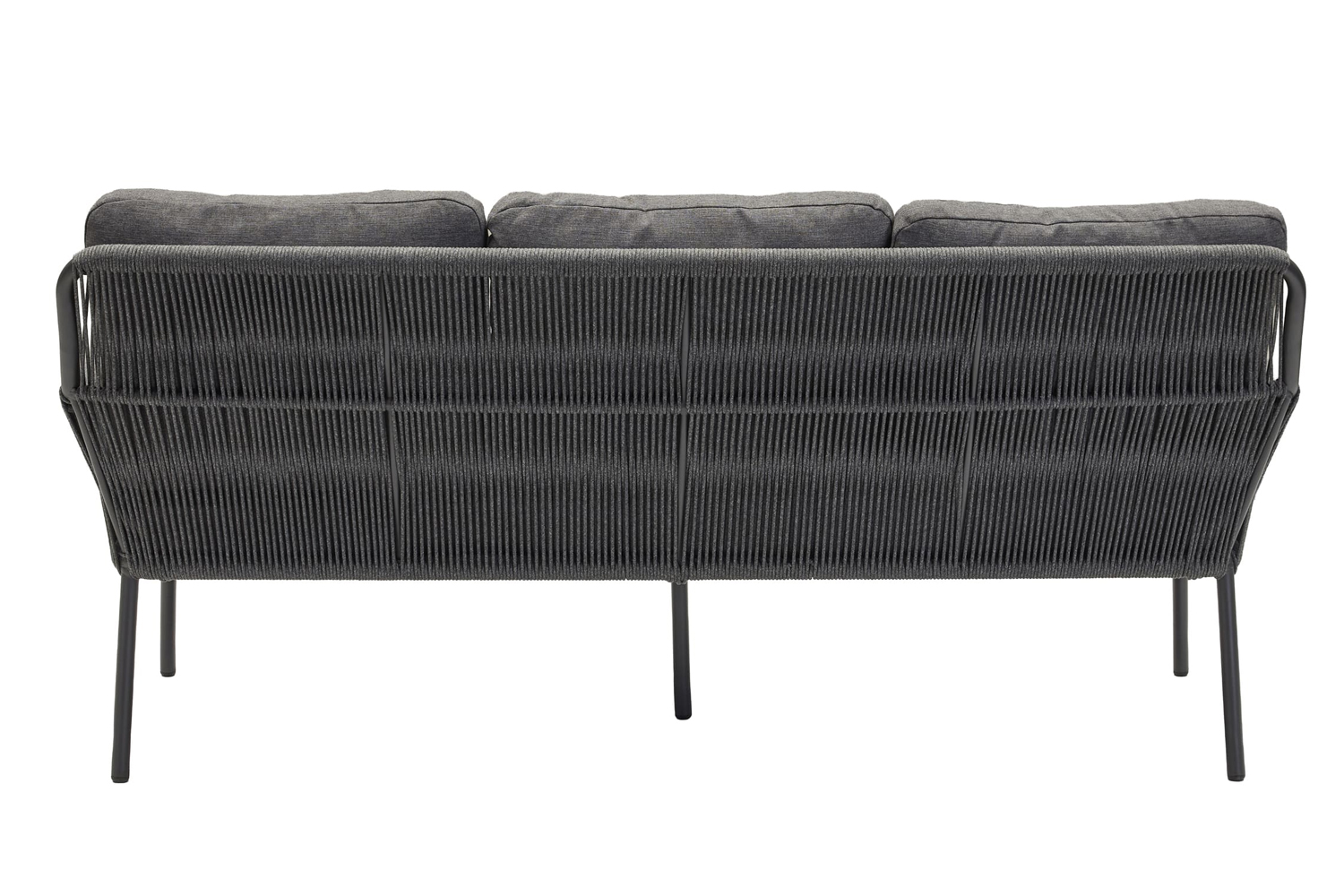 Loungesofa Concord 3-Sitzer Gartensofa mit Polster Relaxsofa Rope Anthrazit