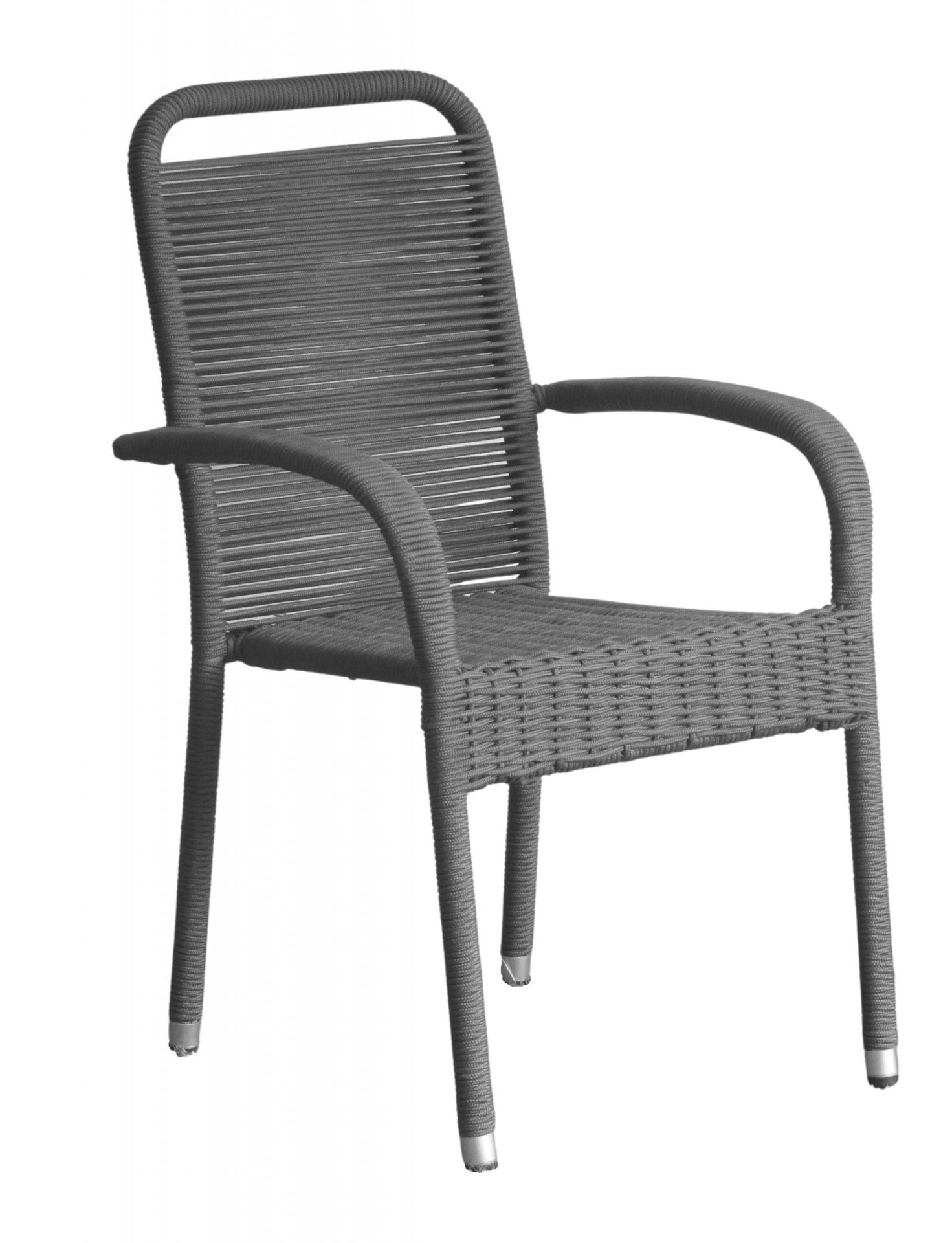 Stapelstuhl Aires Gartenstuhl Armlehnenstuhl Balkonstuhl grau Rope Geflecht Stapelstuhl Aires Gartenstuhl Armlehnenstuhl Balkonstuhl grau Rope Geflecht