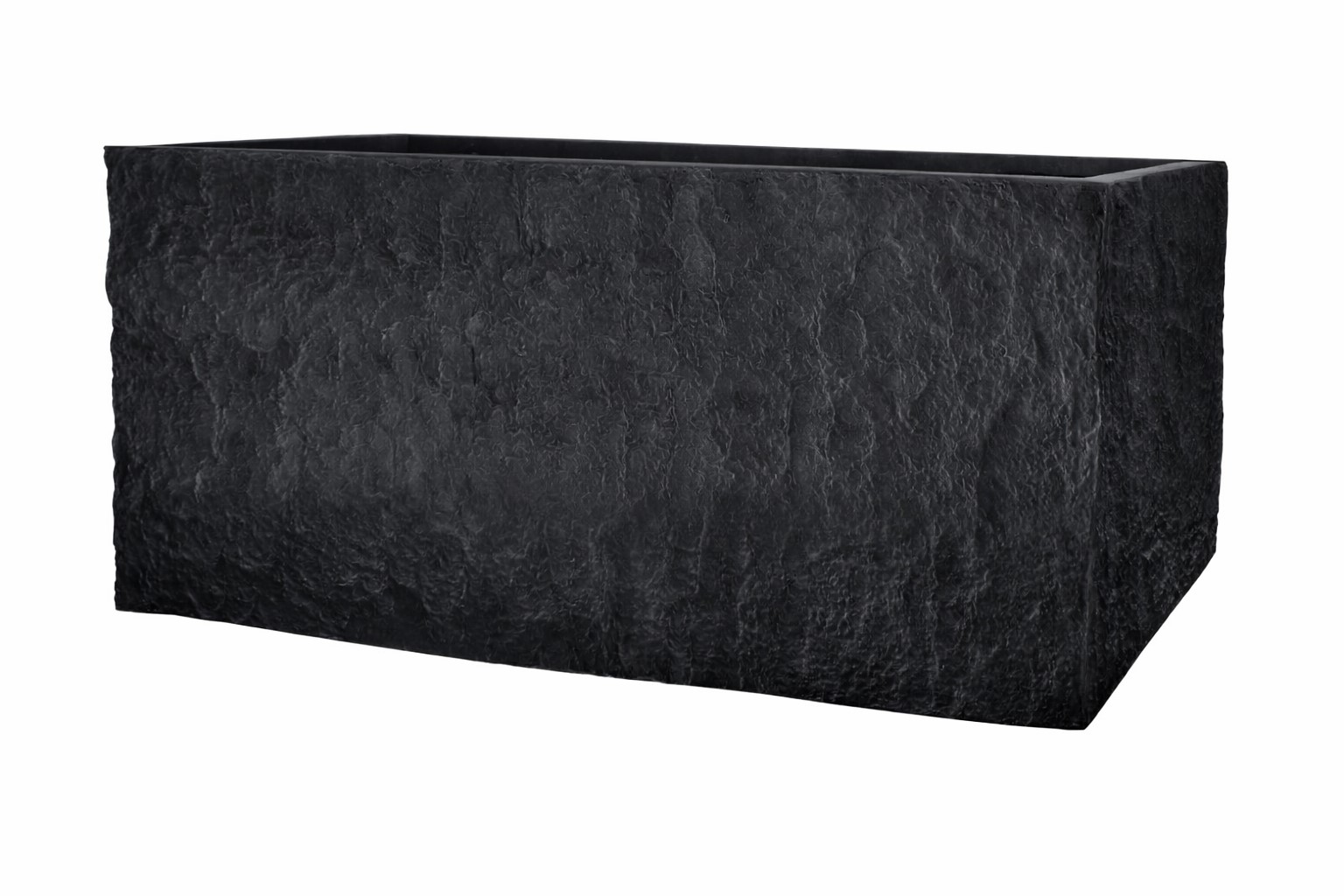 Pflanzgefäß The Rock Pflanzkasten Blumenkasten 33x83x38 cm Steinoptik Anthrazit