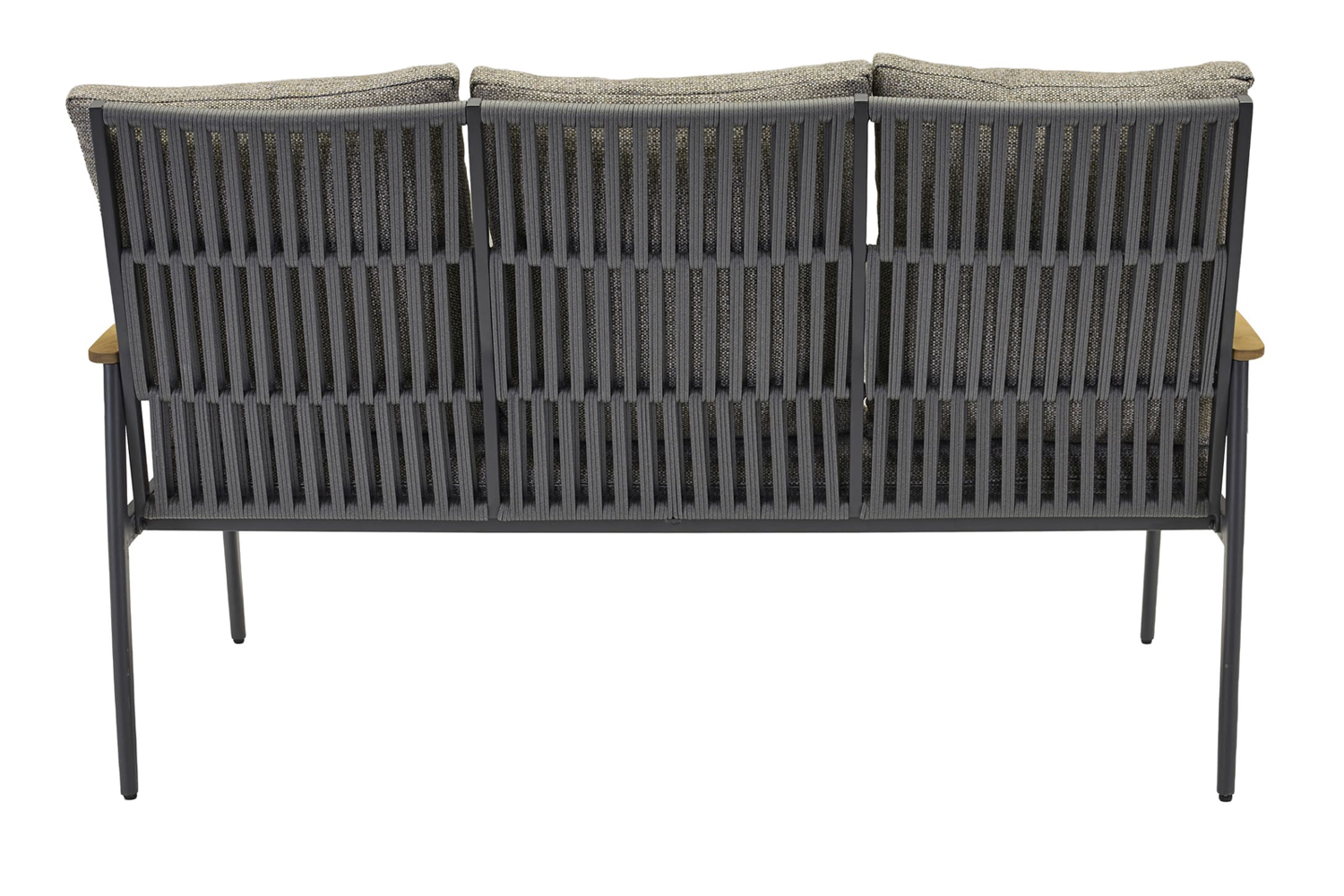 Loungesofa Phoenix 3-Sitzer Gartensofa mit Polster Teak Rope Anthrazit