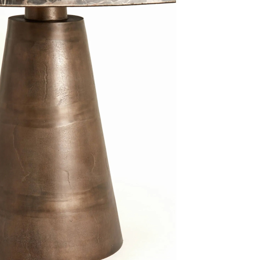 Esstisch YNEZ von Light & Living Ø100x78 cm Tisch Brauner Marmor + Braun