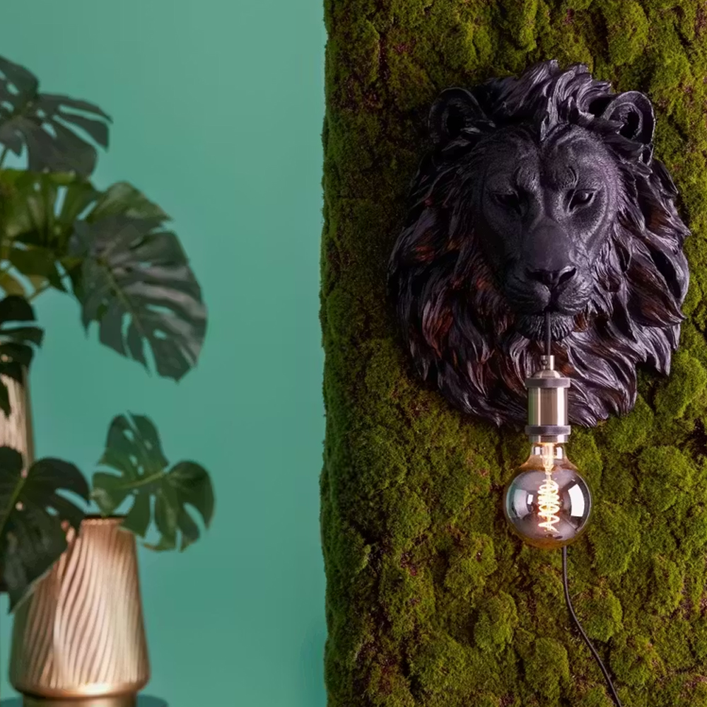 Wandleuchte LION von Light & Living 33,5x19x40,5 cm Lampe Matt Schwarz