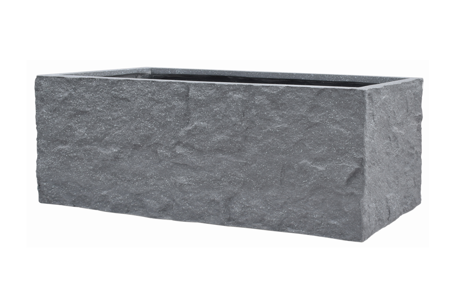 Pflanzgefäß The Rock Pflanzkasten Blumenkasten 20x64x20 cm Steinoptik Grau