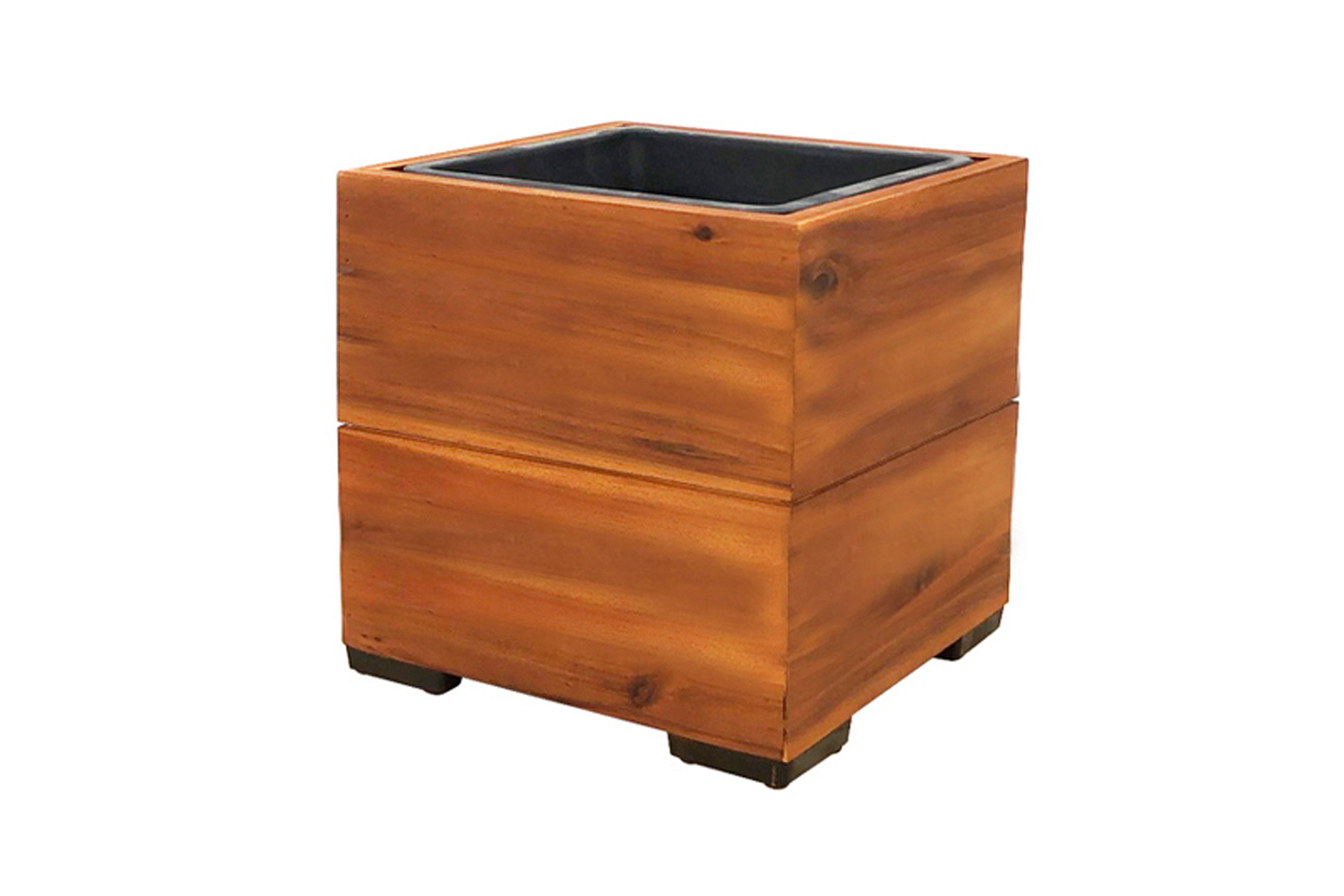 Pflanzgefäß Colorado 1 Pflanzkasten Blumenkasten Akazienholz 28x28 cm mit Einsatz Pflanzgefäß Colorado 1 Pflanzkasten Blumenkasten Akazienholz 28x28 cm mit Einsatz