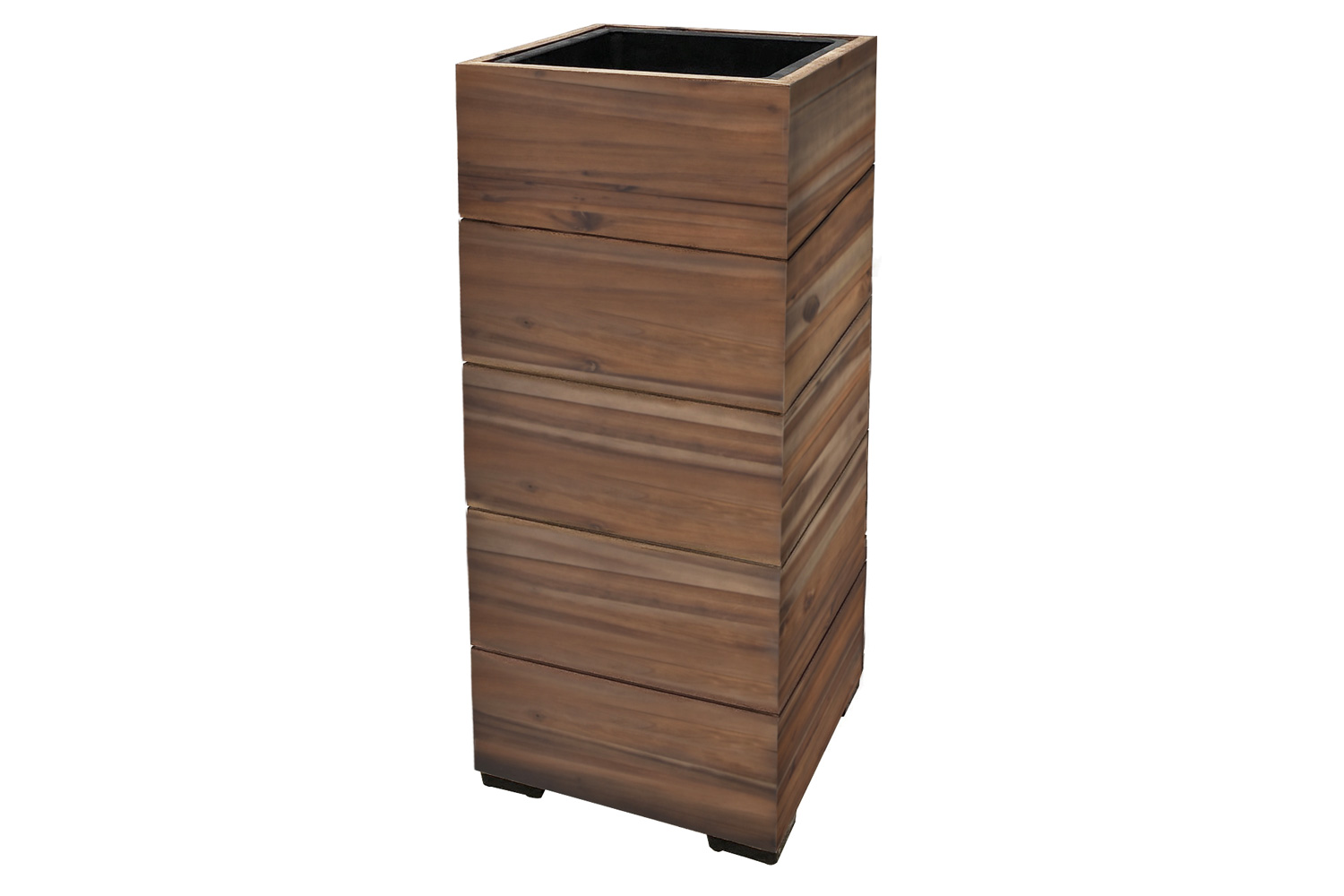 Pflanzgefäß Colorado 1 Pflanzkasten Blumenkasten Akazienholz 28x62 cm mit Einsatz