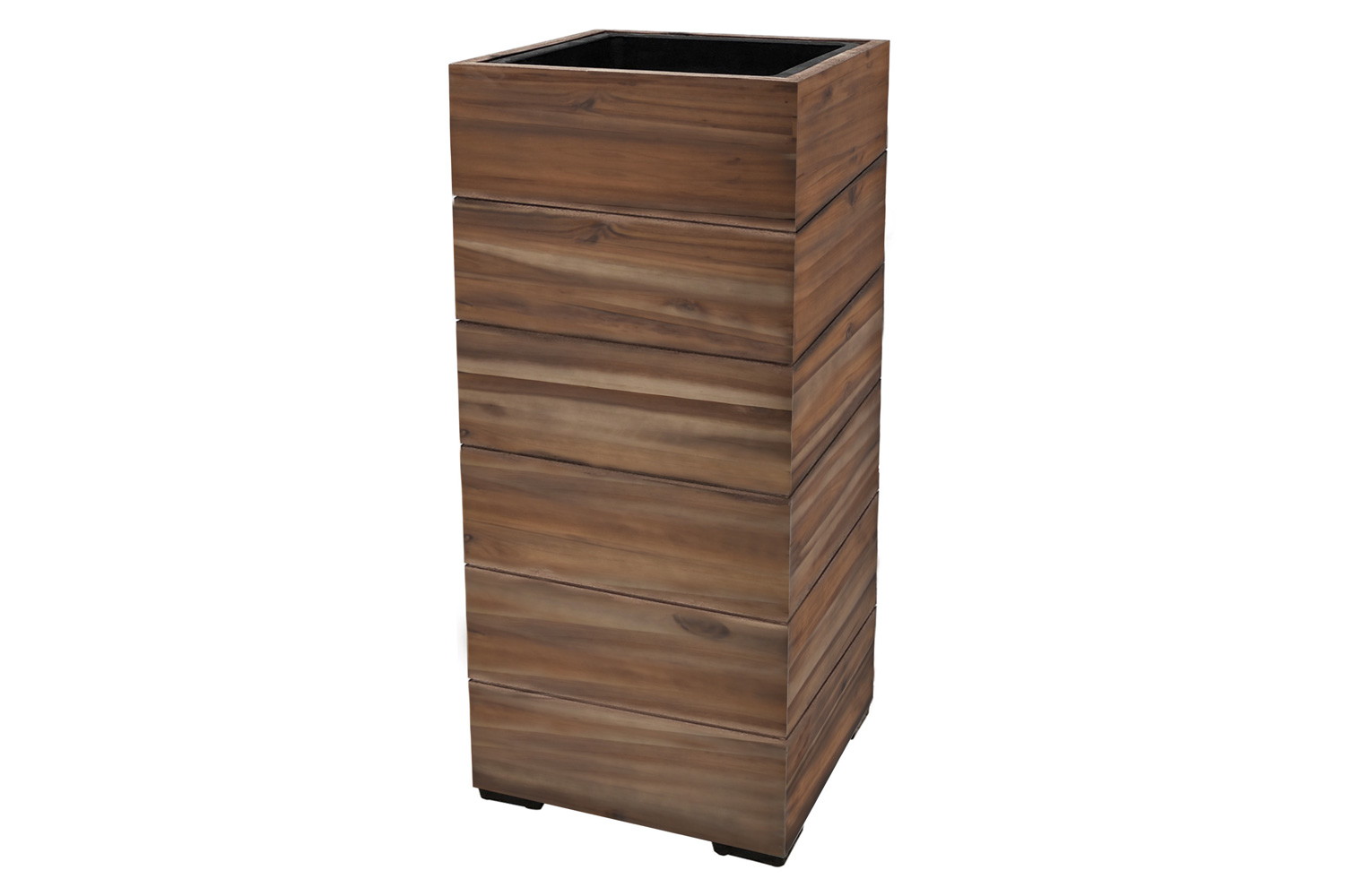 Pflanzgefäß Colorado 1 Pflanzkasten Blumenkasten Akazienholz 33x72 cm mit Einsatz